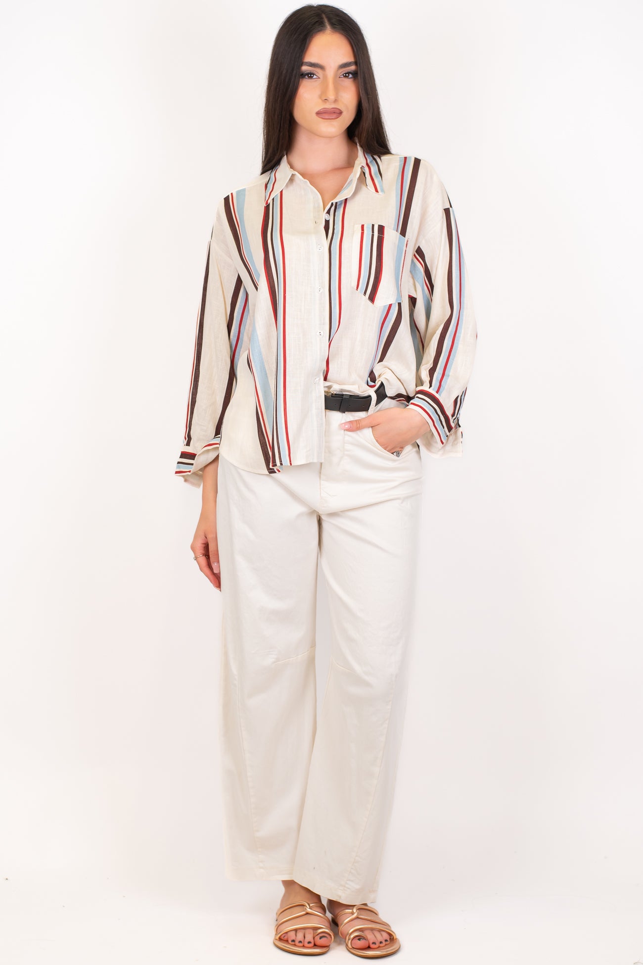 Haveone - Pantalone regular in cotone leggero
