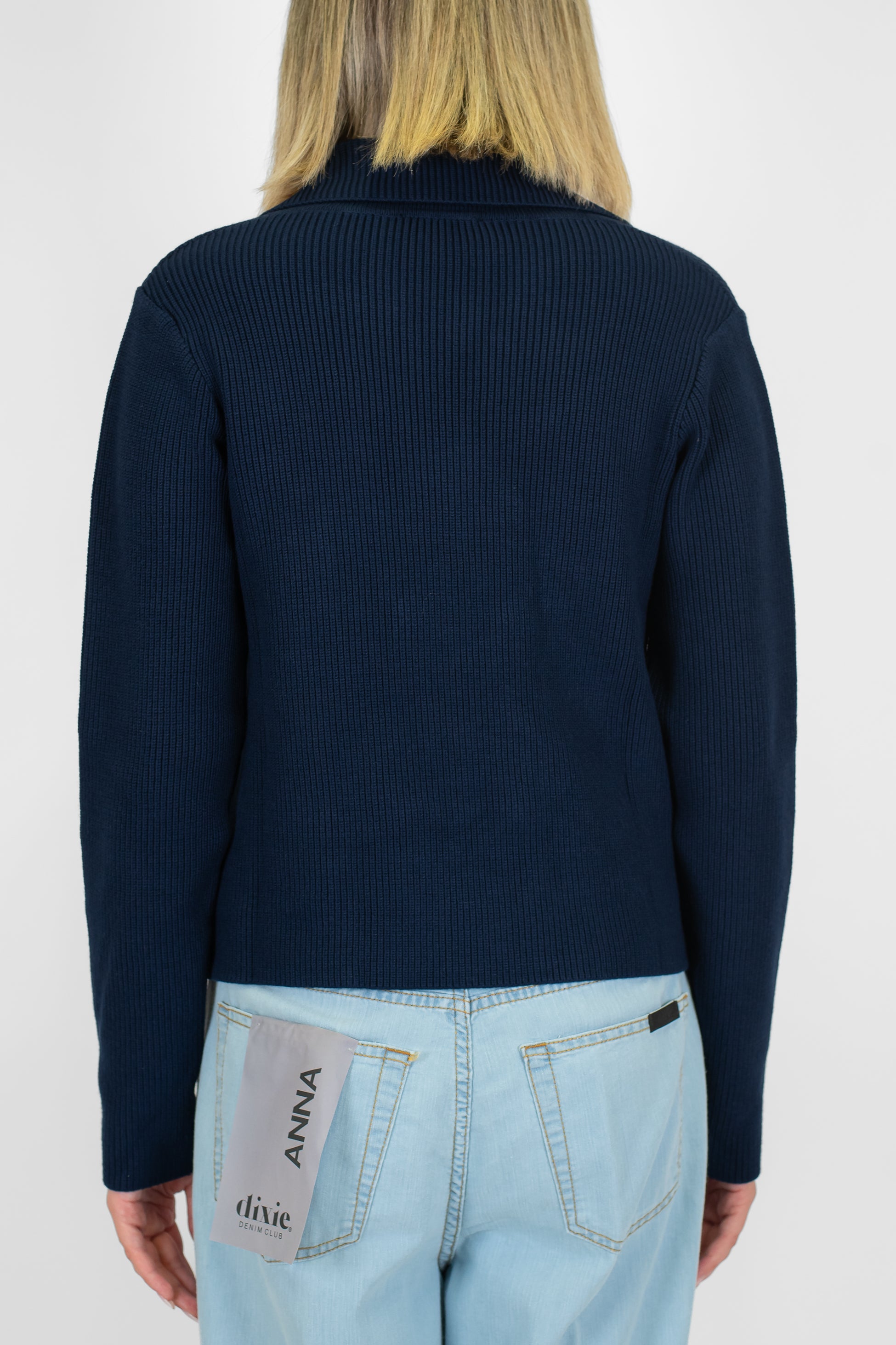 Kontatto - Cardigan doppiopetto a costine con bottoni oro e taschini