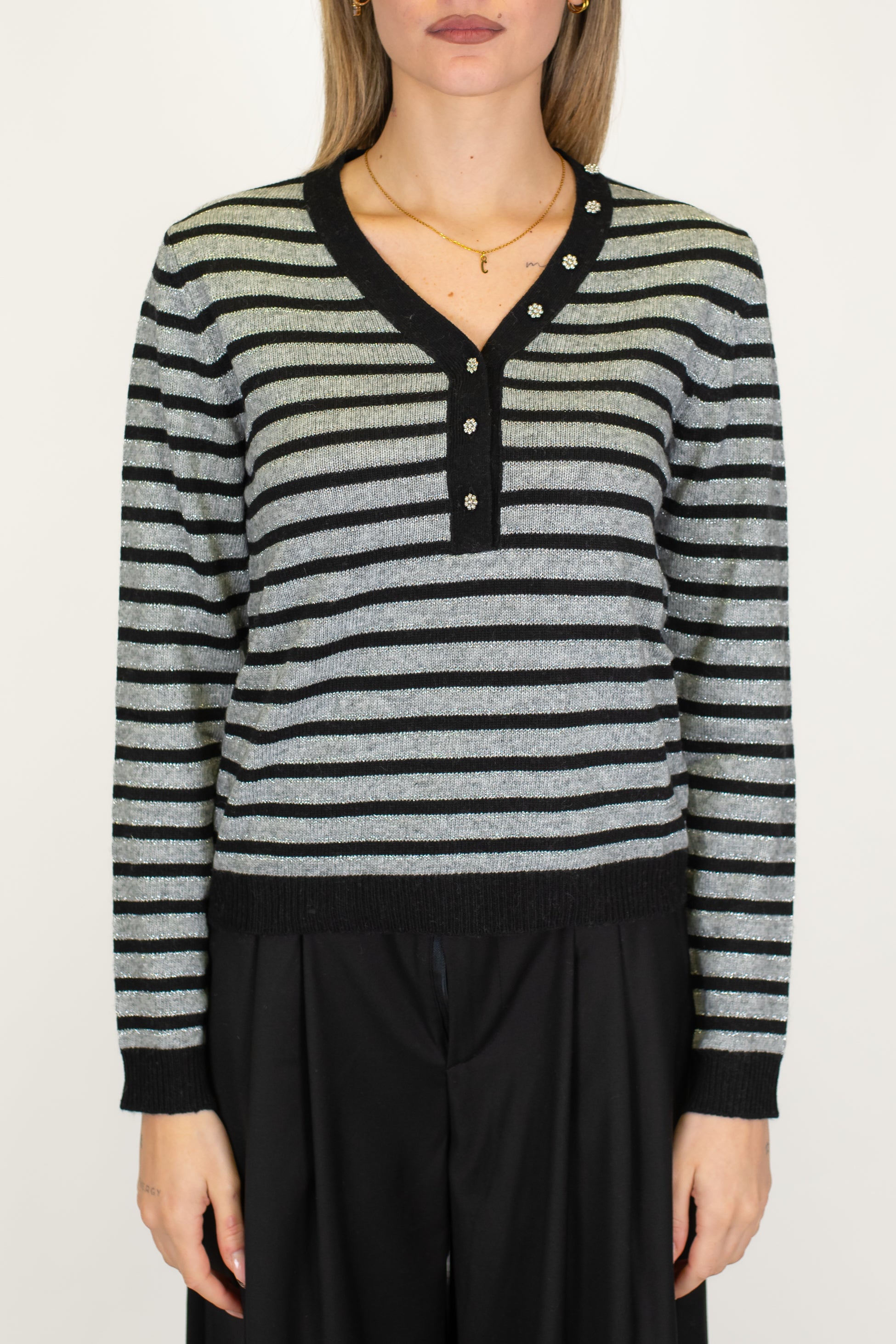 Motel - Maglia serafina in misto lana e lurex a righe