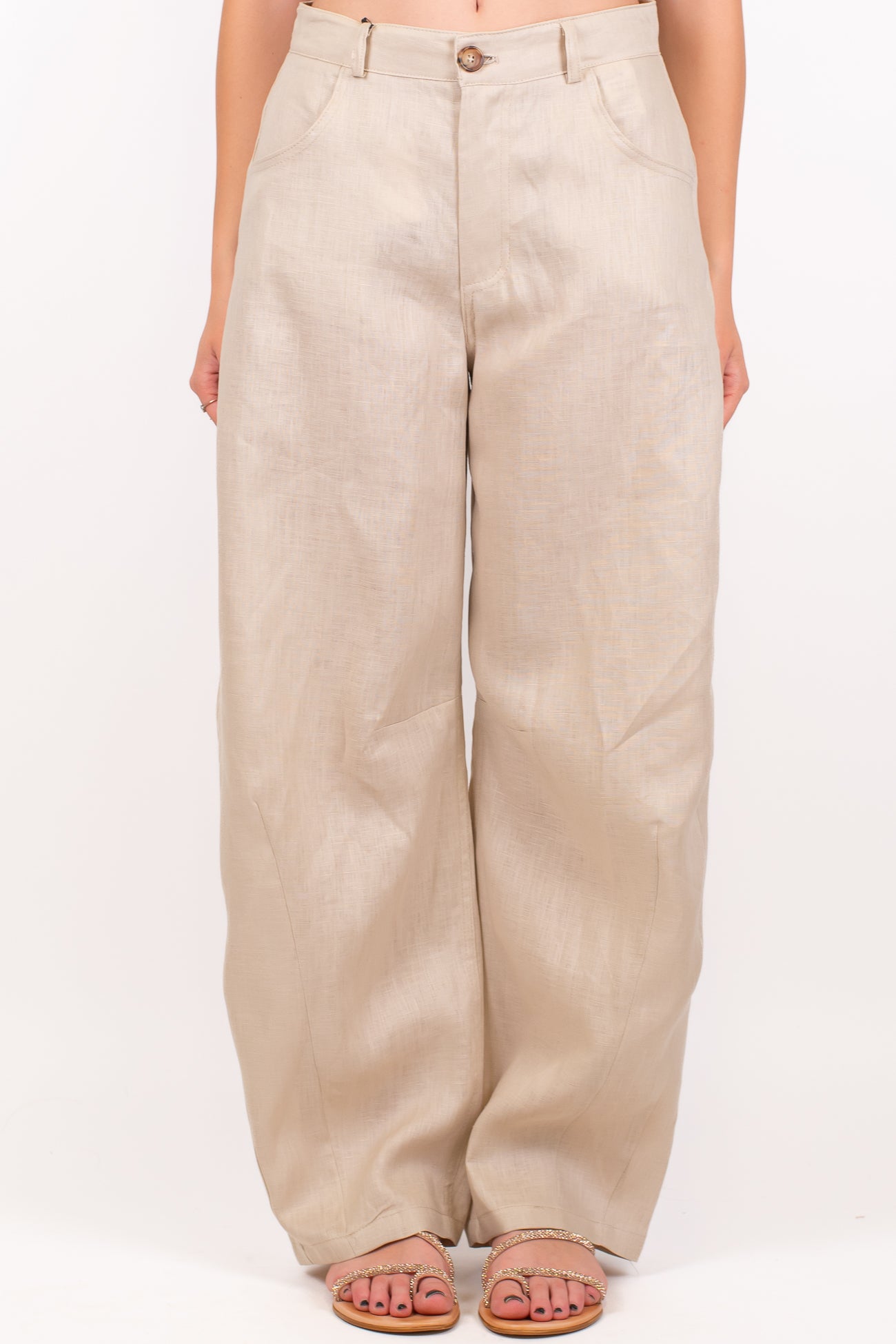 Tensione in - Pantalone balloon in puro lino
