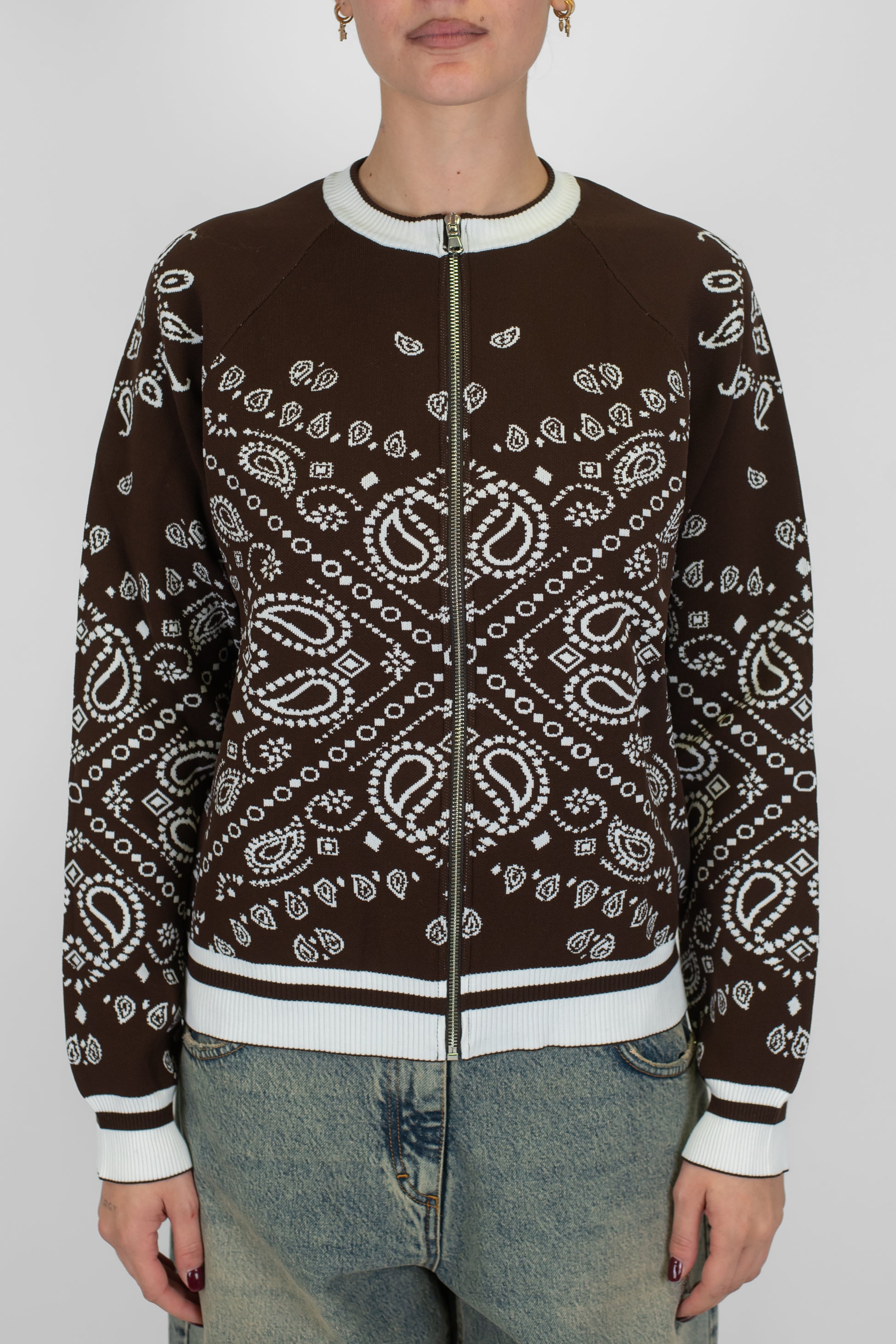 Motel - Bomber in maglia fantasia bandana