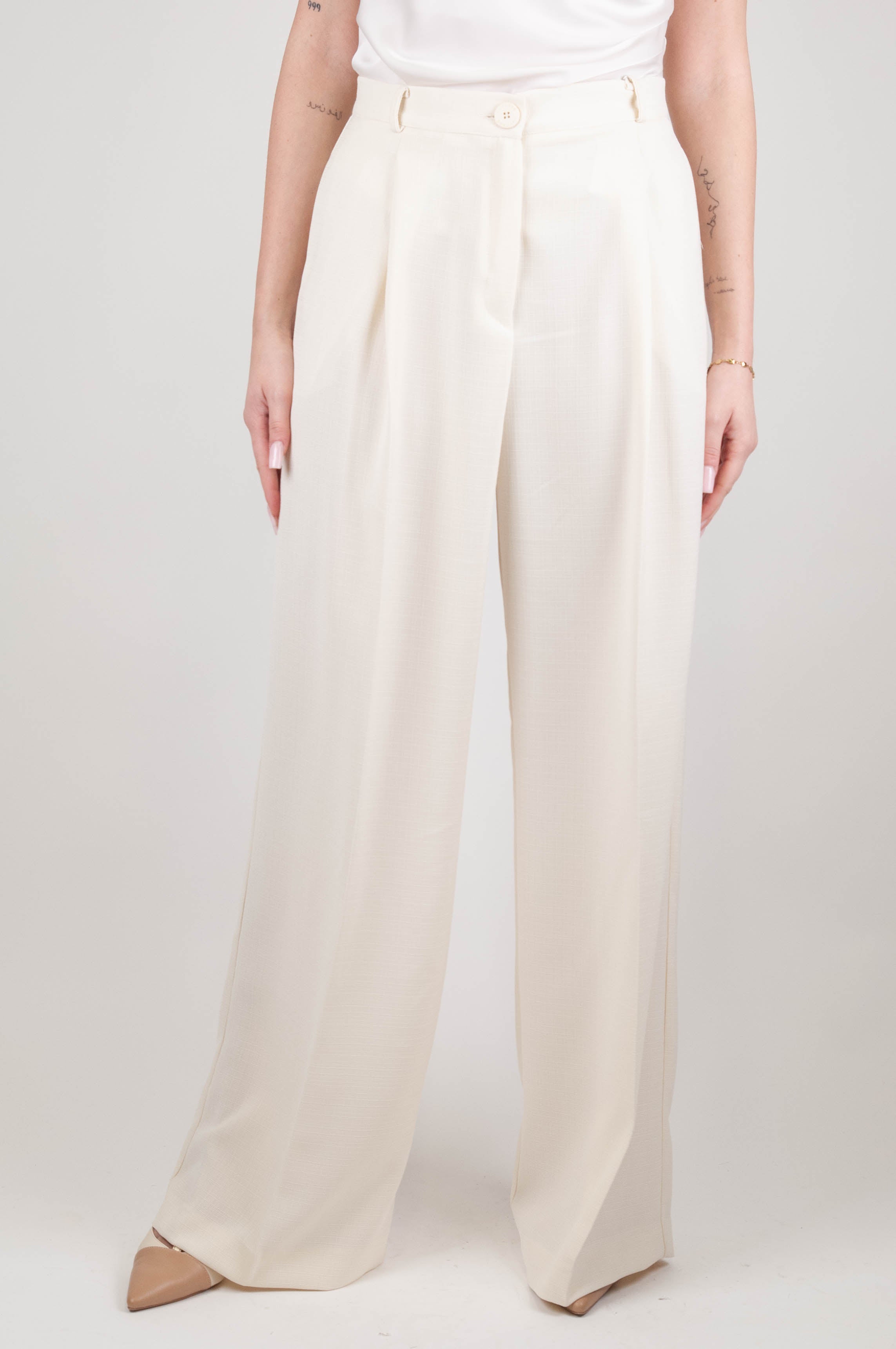 Haveone - Pantalone palazzo con pinces