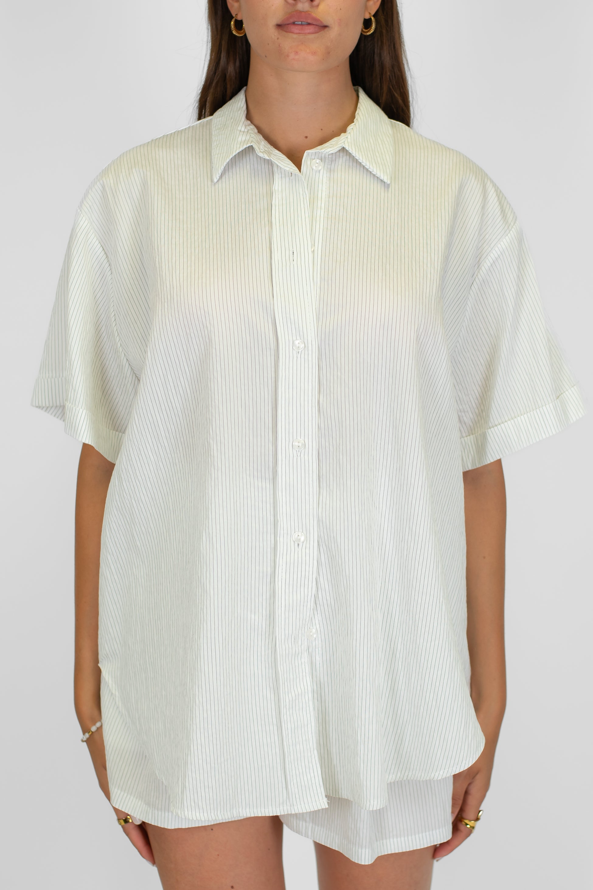 Motel - Camicia mezzamanica over a righe