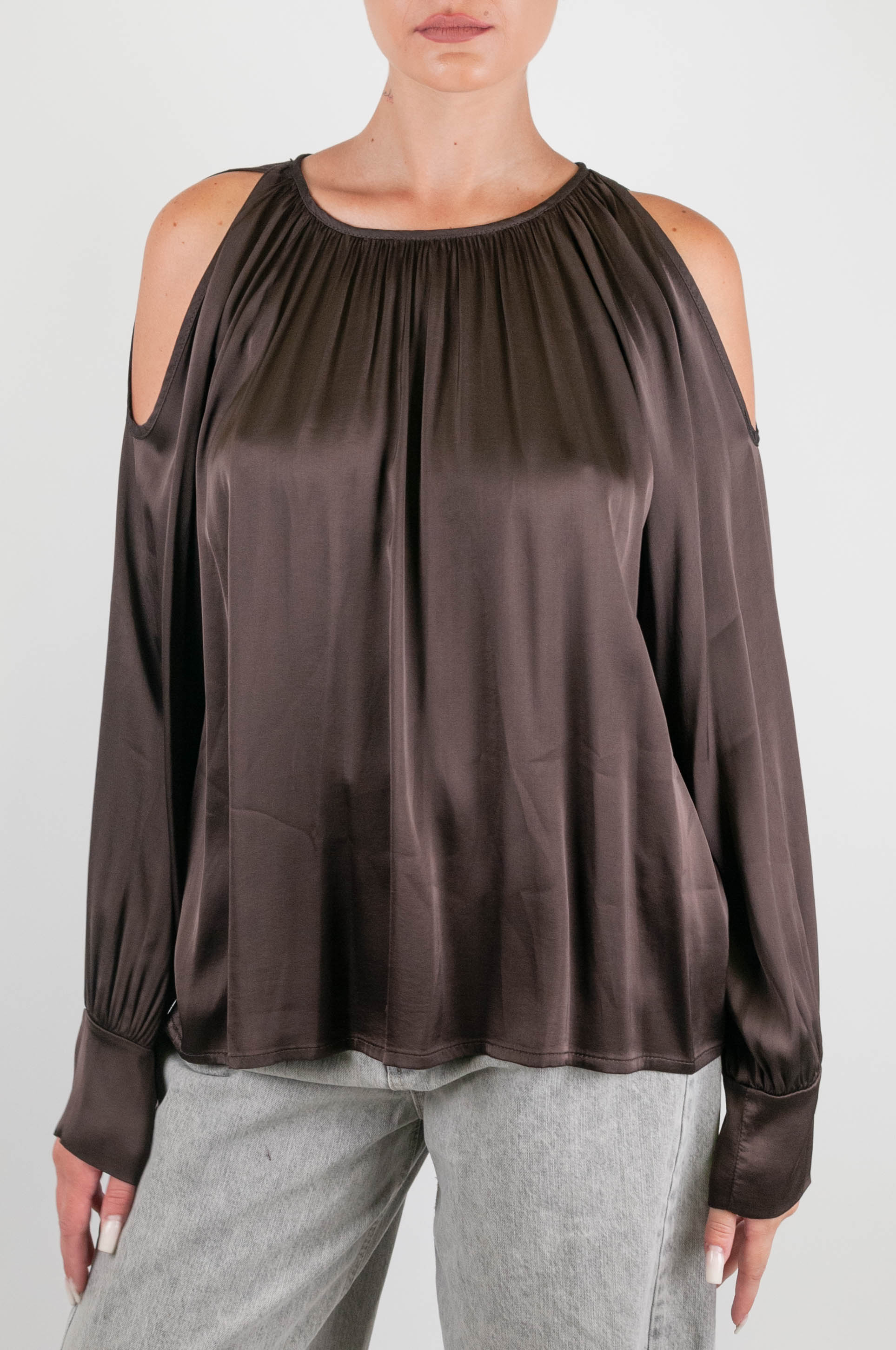 Motel - Blusa in viscosa con spalle scoperte