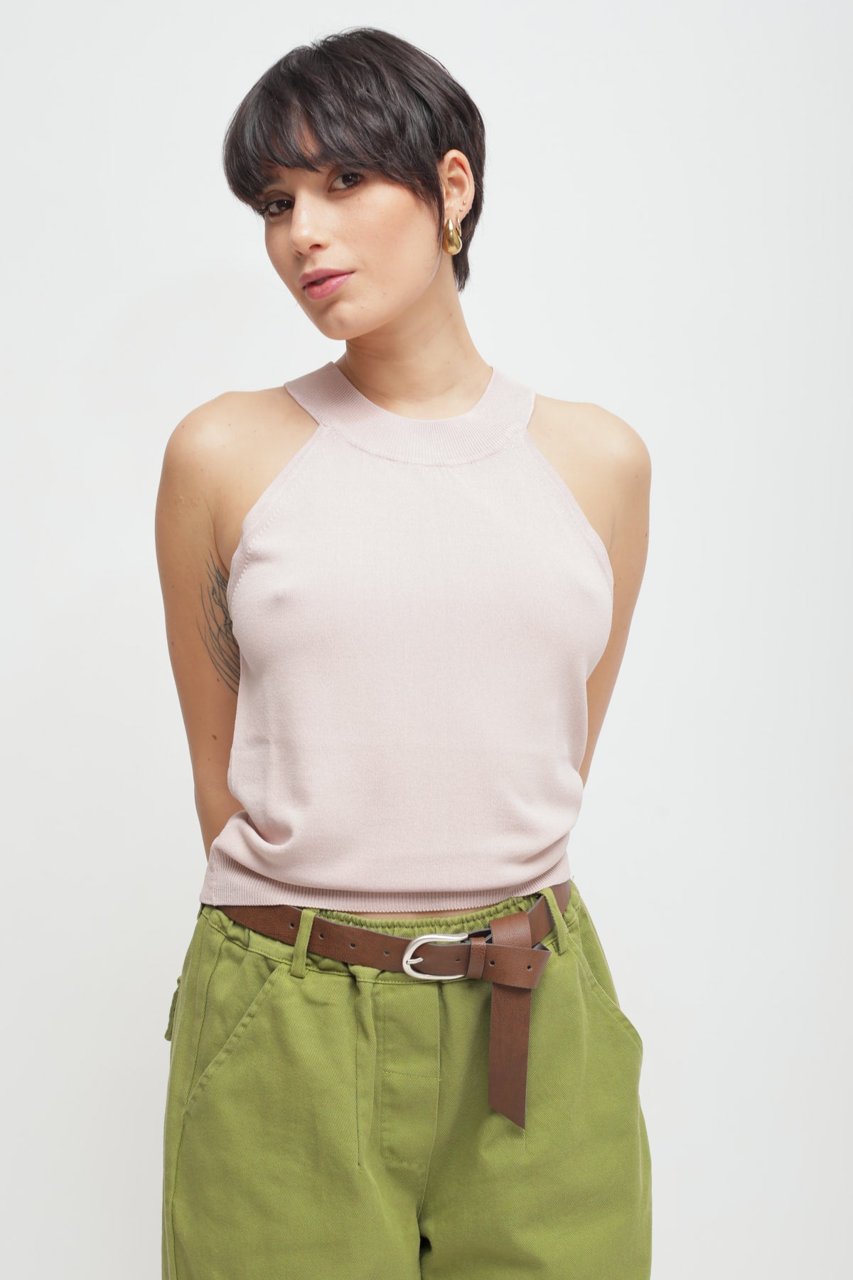 Maryley - Canotta con scollo americano in viscosa leggera