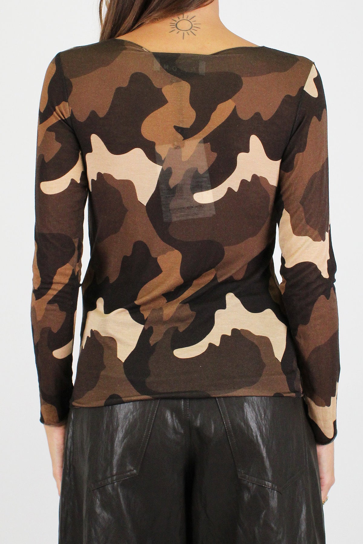 Haveone - Maglia basic fantasia camouflage in misto lana