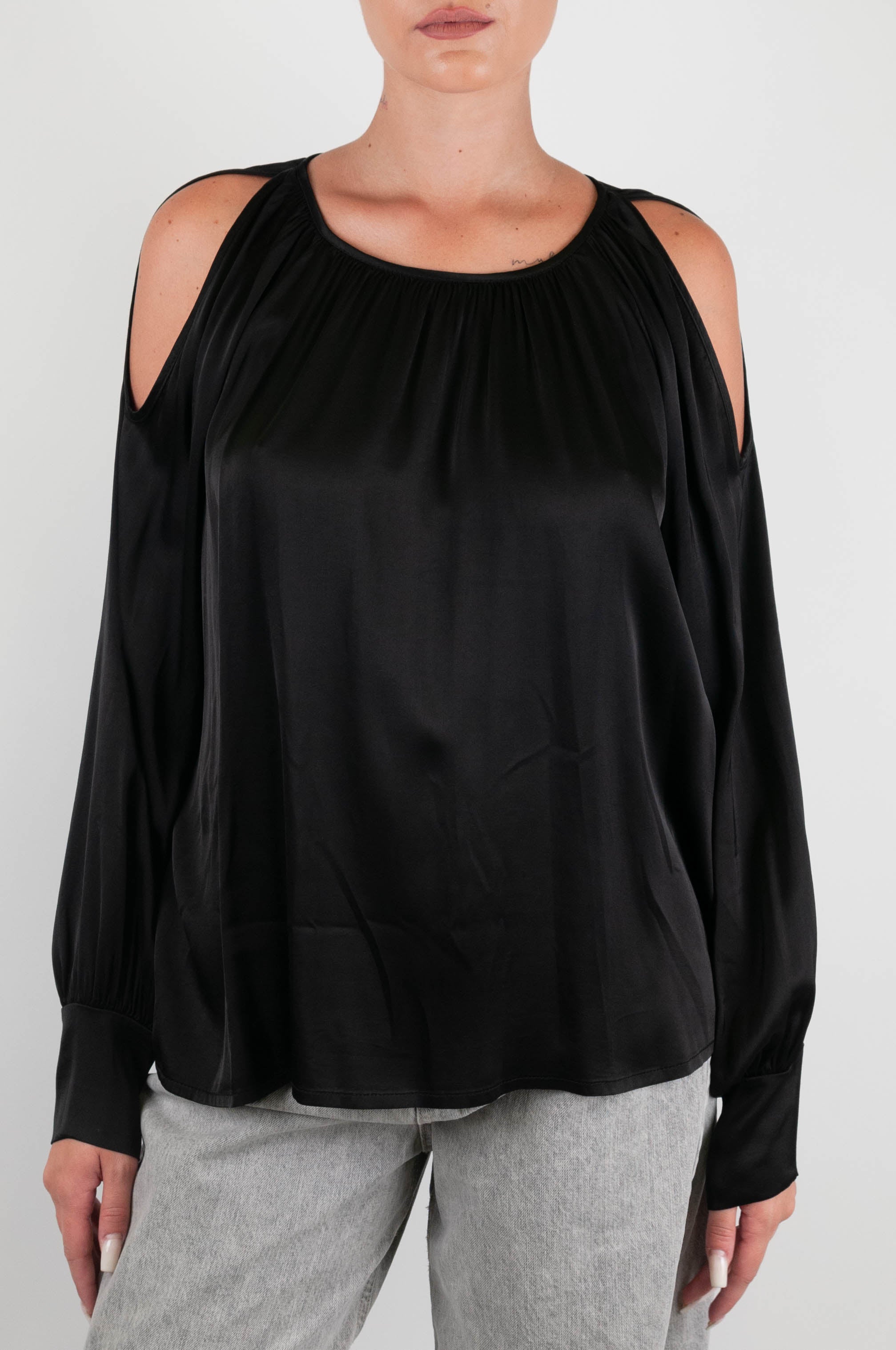 Motel - Blusa in viscosa con spalle scoperte