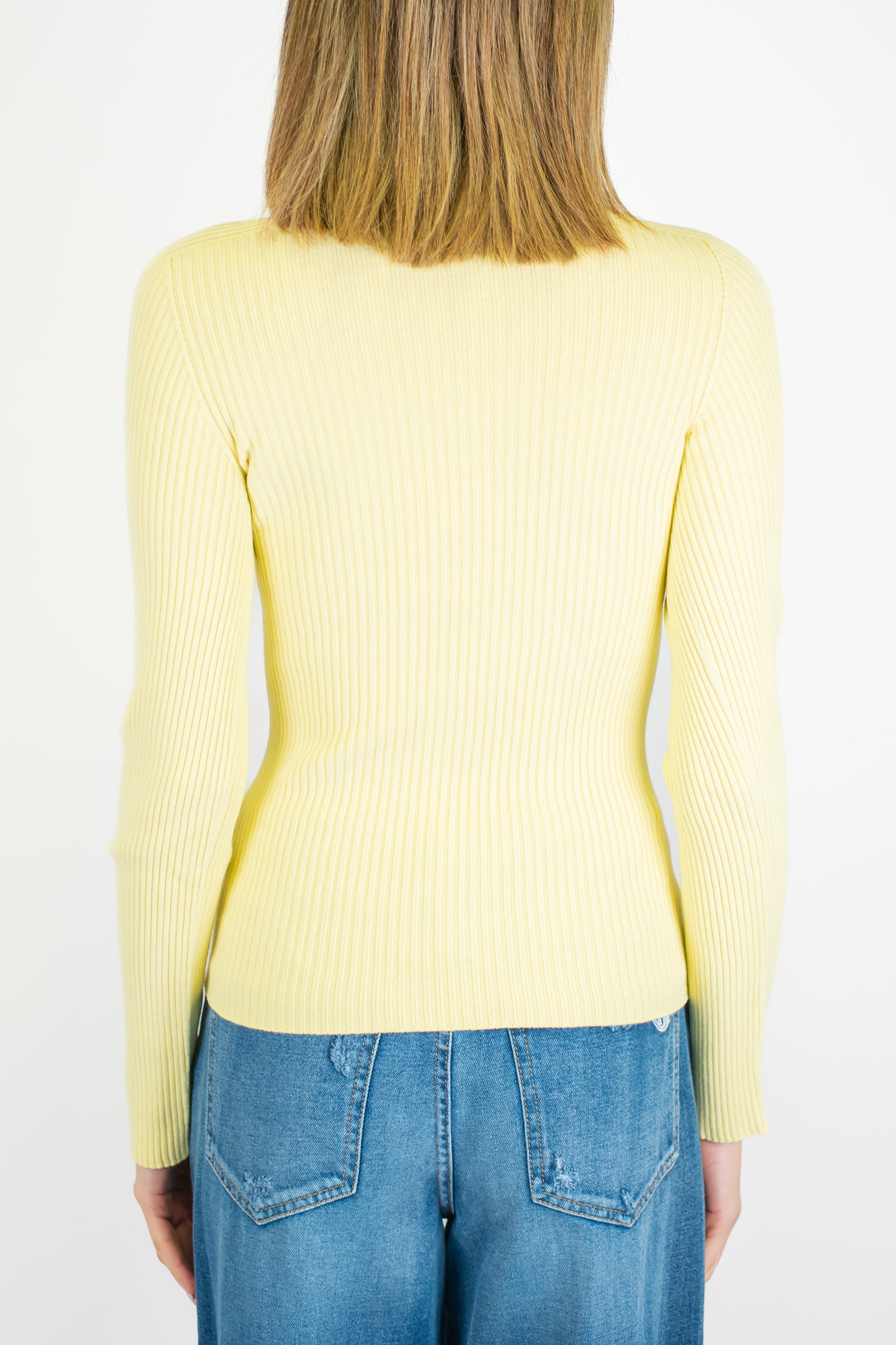 Kontatto - Maglia con scollo quadrato a costine