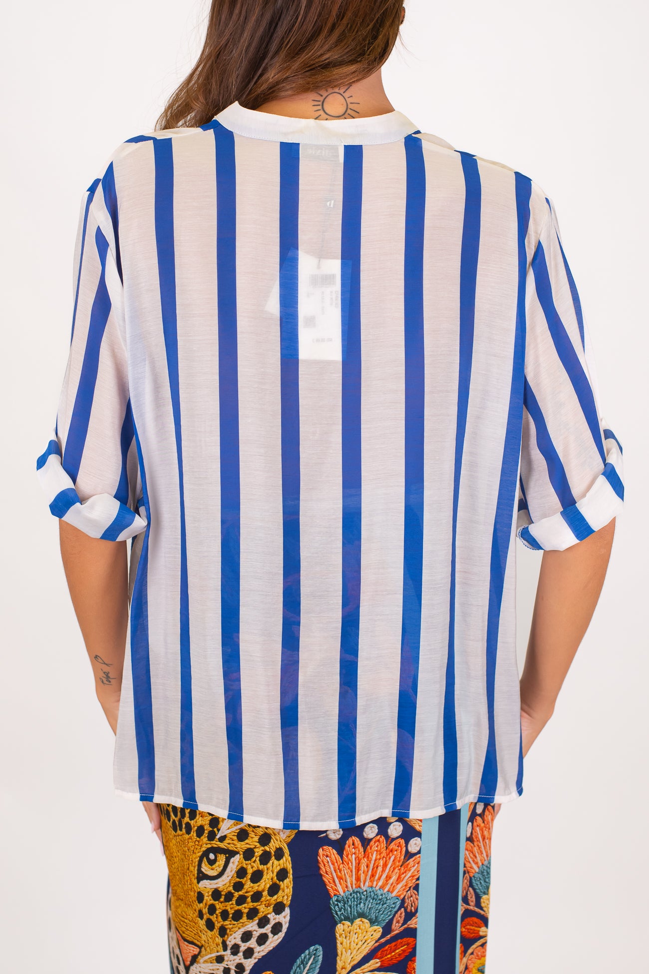 Dixie - Camicia rigata in viscosa leggera