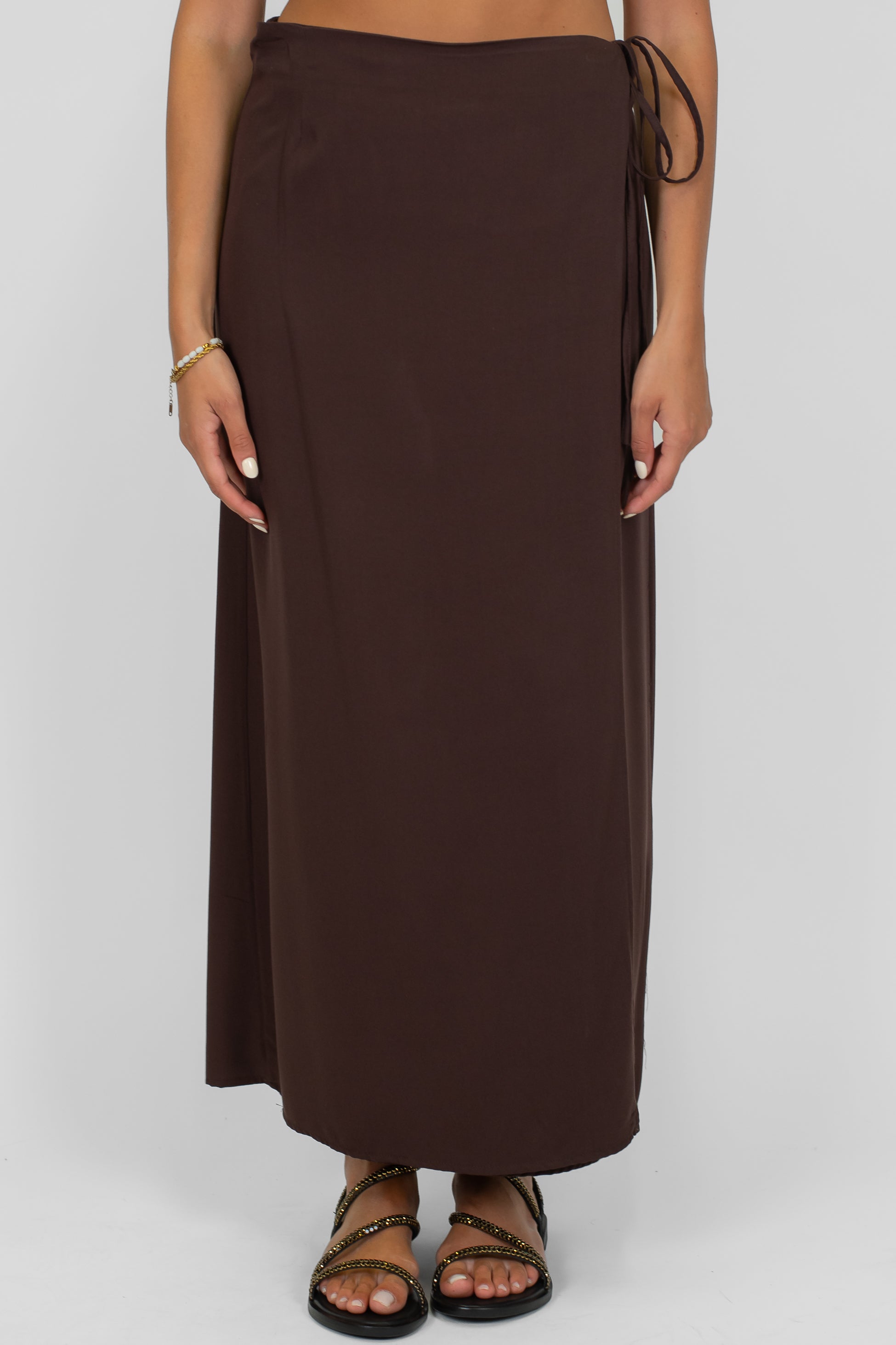 Haveone - Gonna pareo a portafoglio tinta unita in viscosa leggera