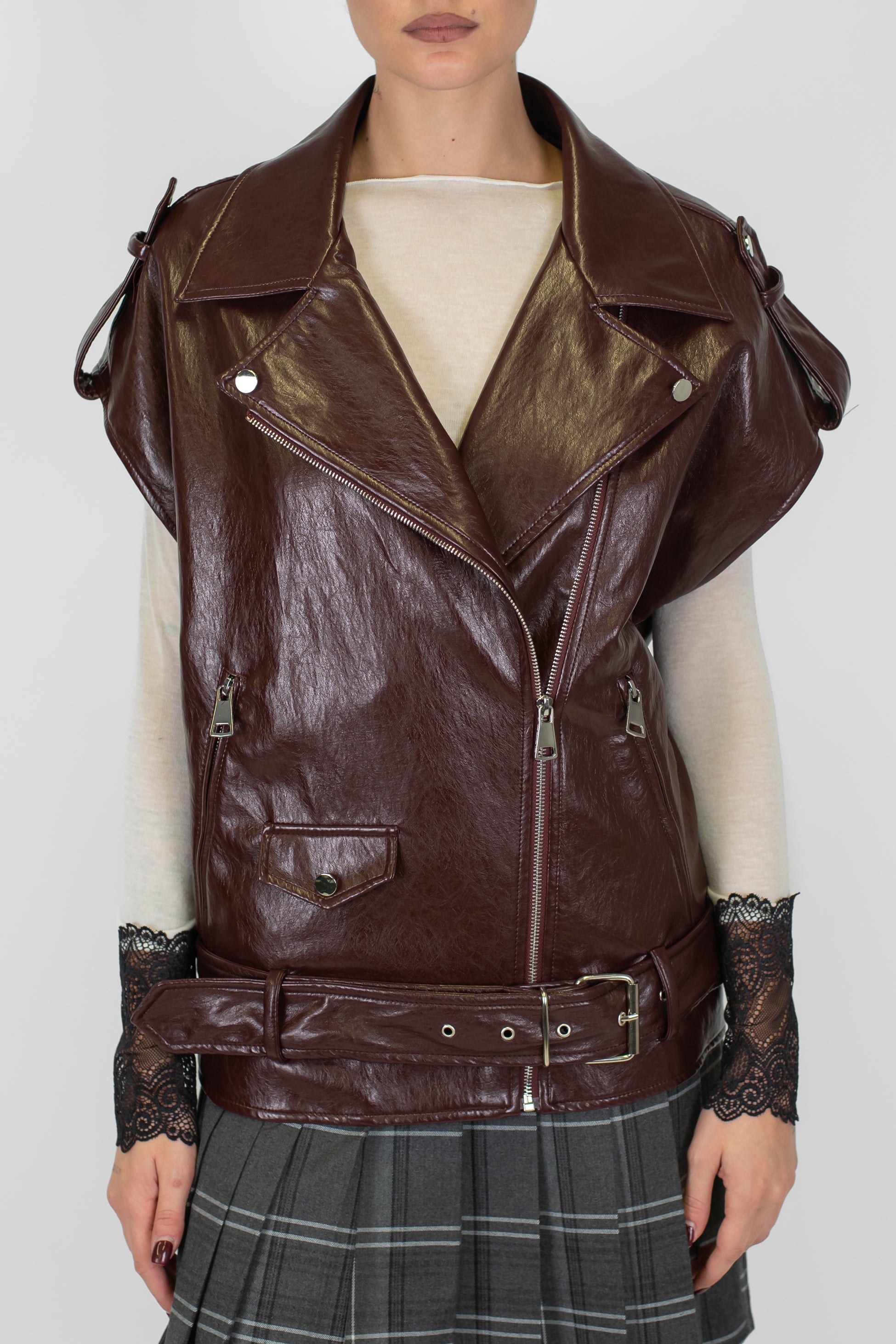 Motel - Giubbino smanicato in ecopelle