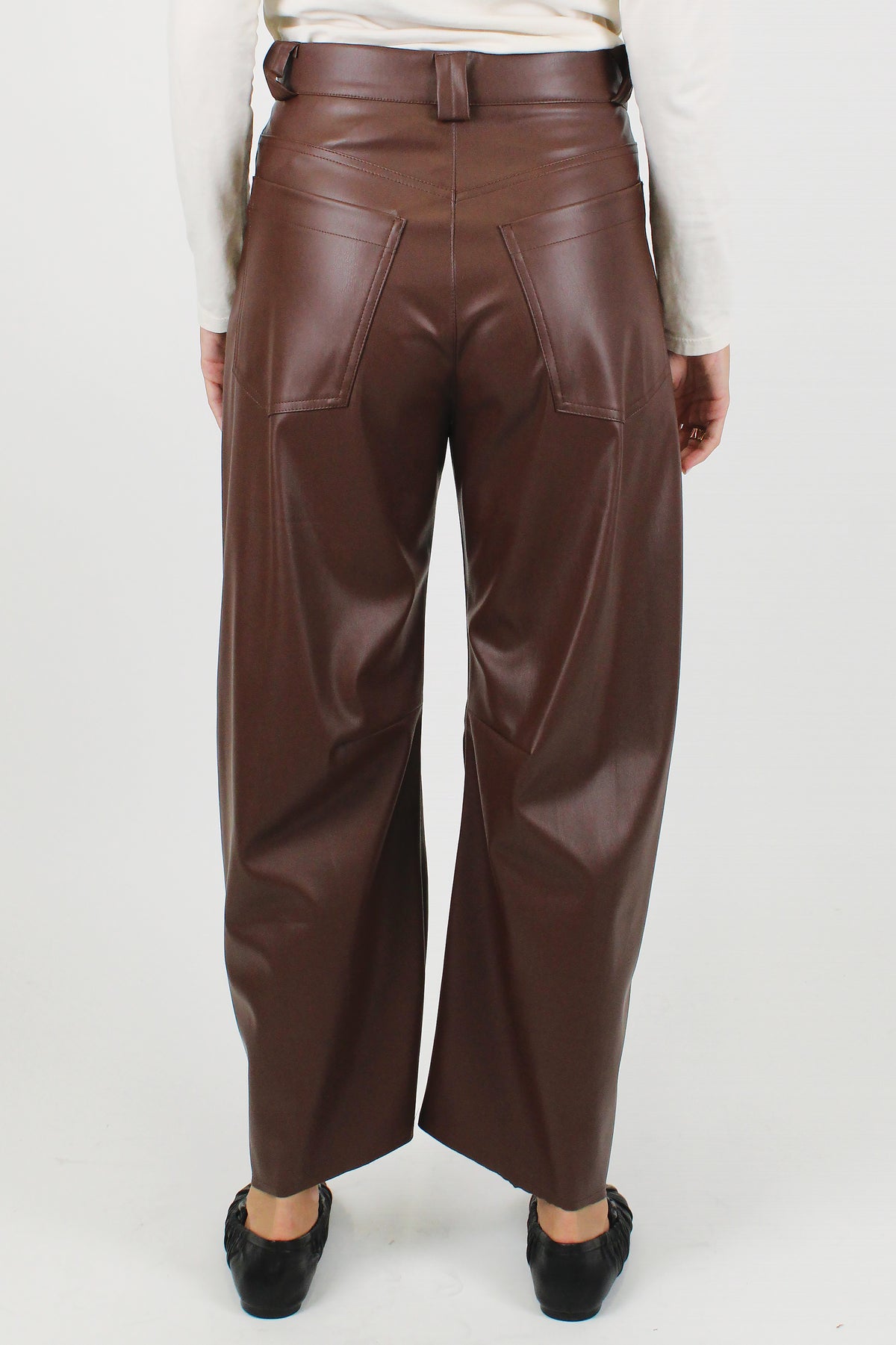 Maryley - Pantalone balloon in ecopelle