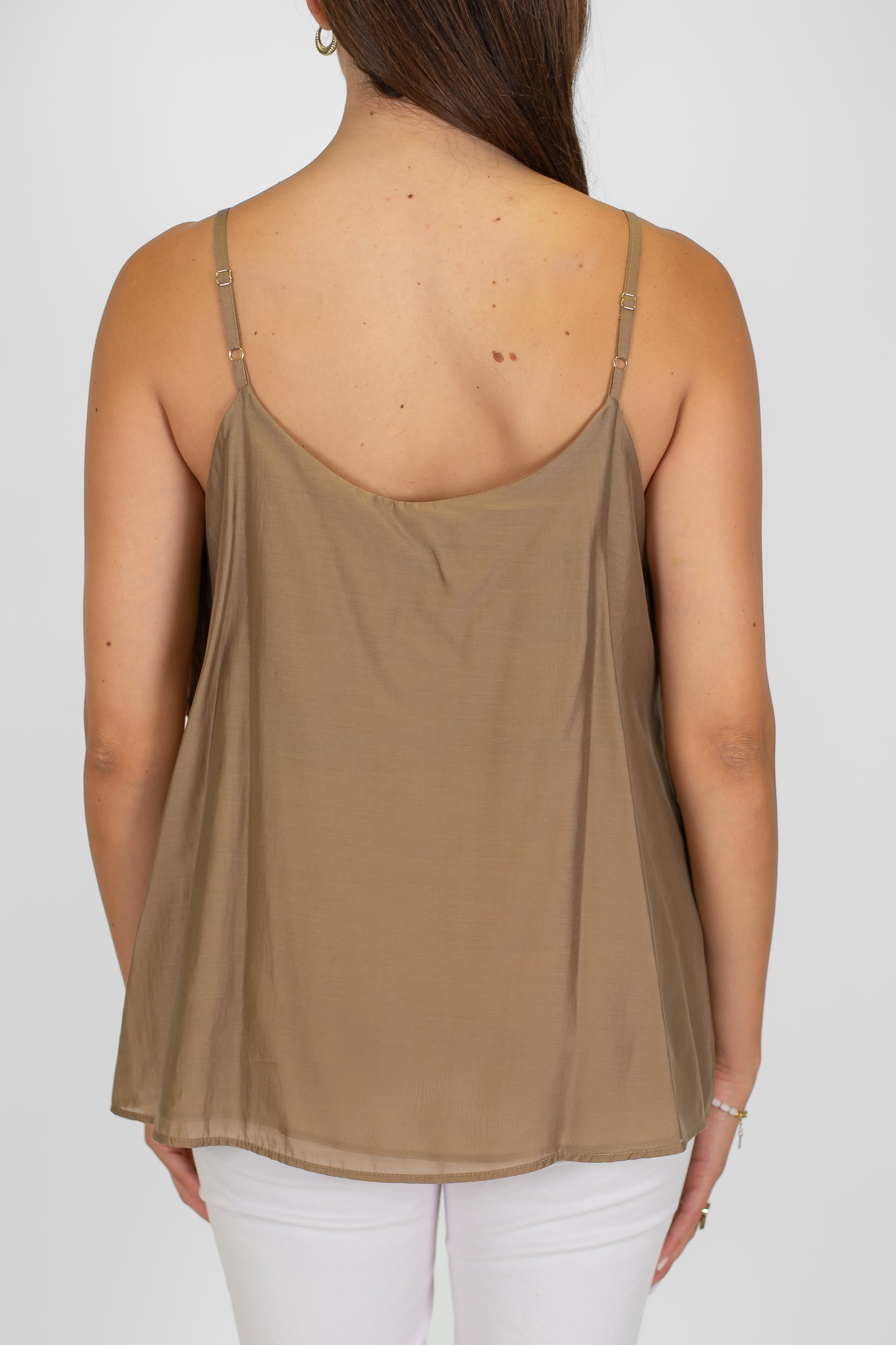 Motel - Top a balze in tencele con spallina sottile