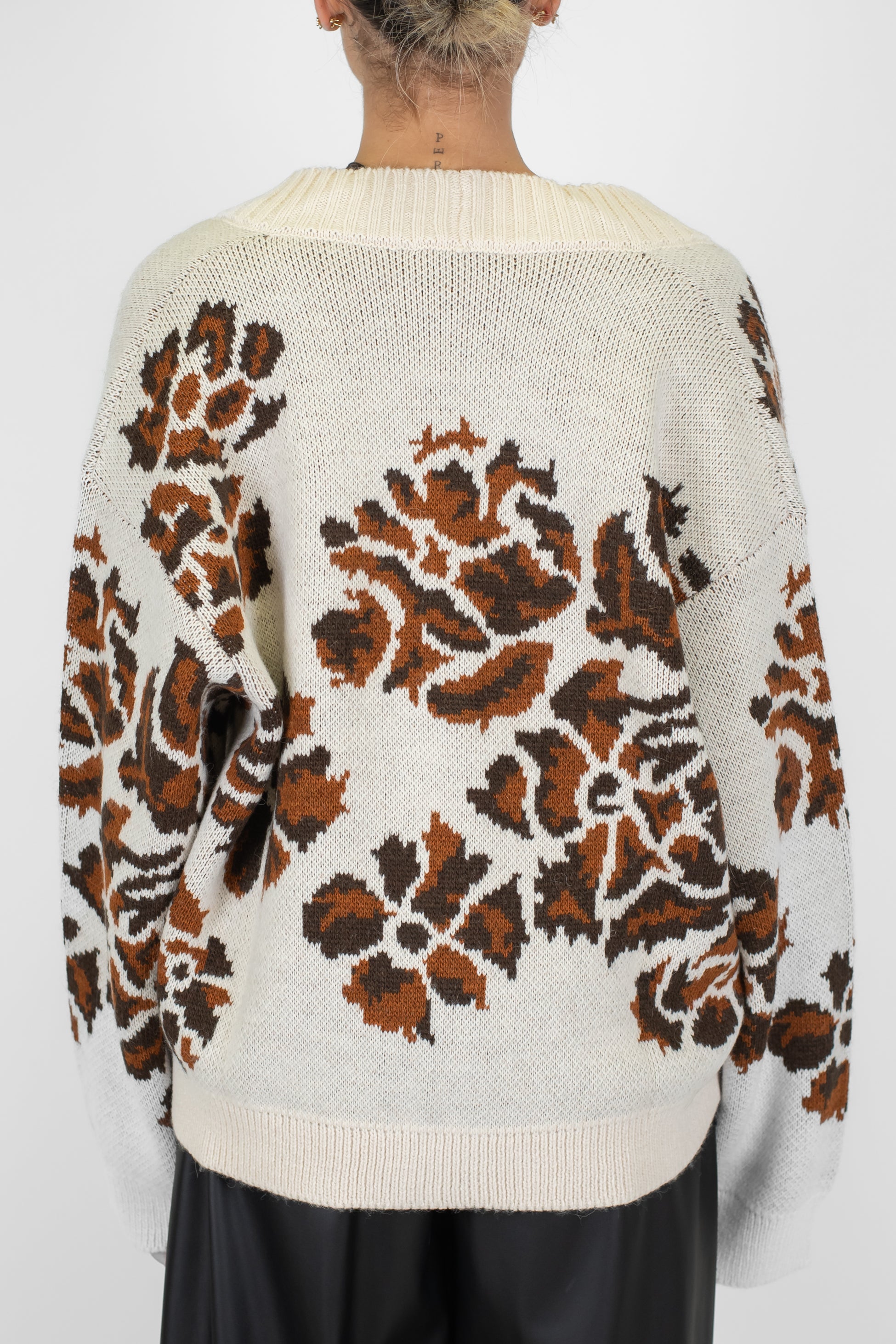 Maryley - Cardigan over in misto lana fantasia fiori