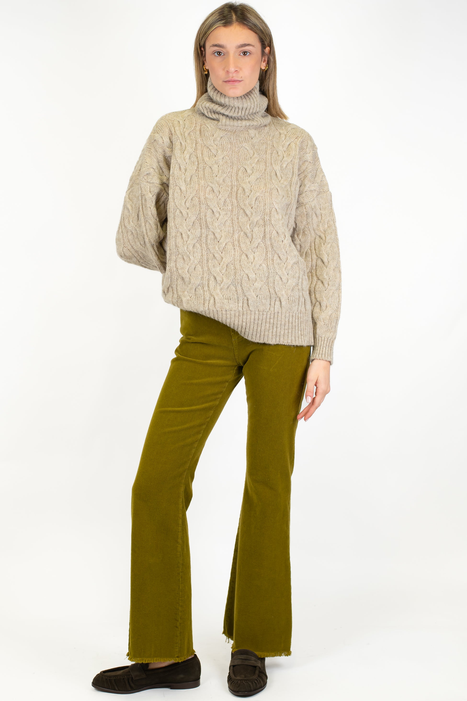 Motel - Pantalone a zampa in velluto millerighe