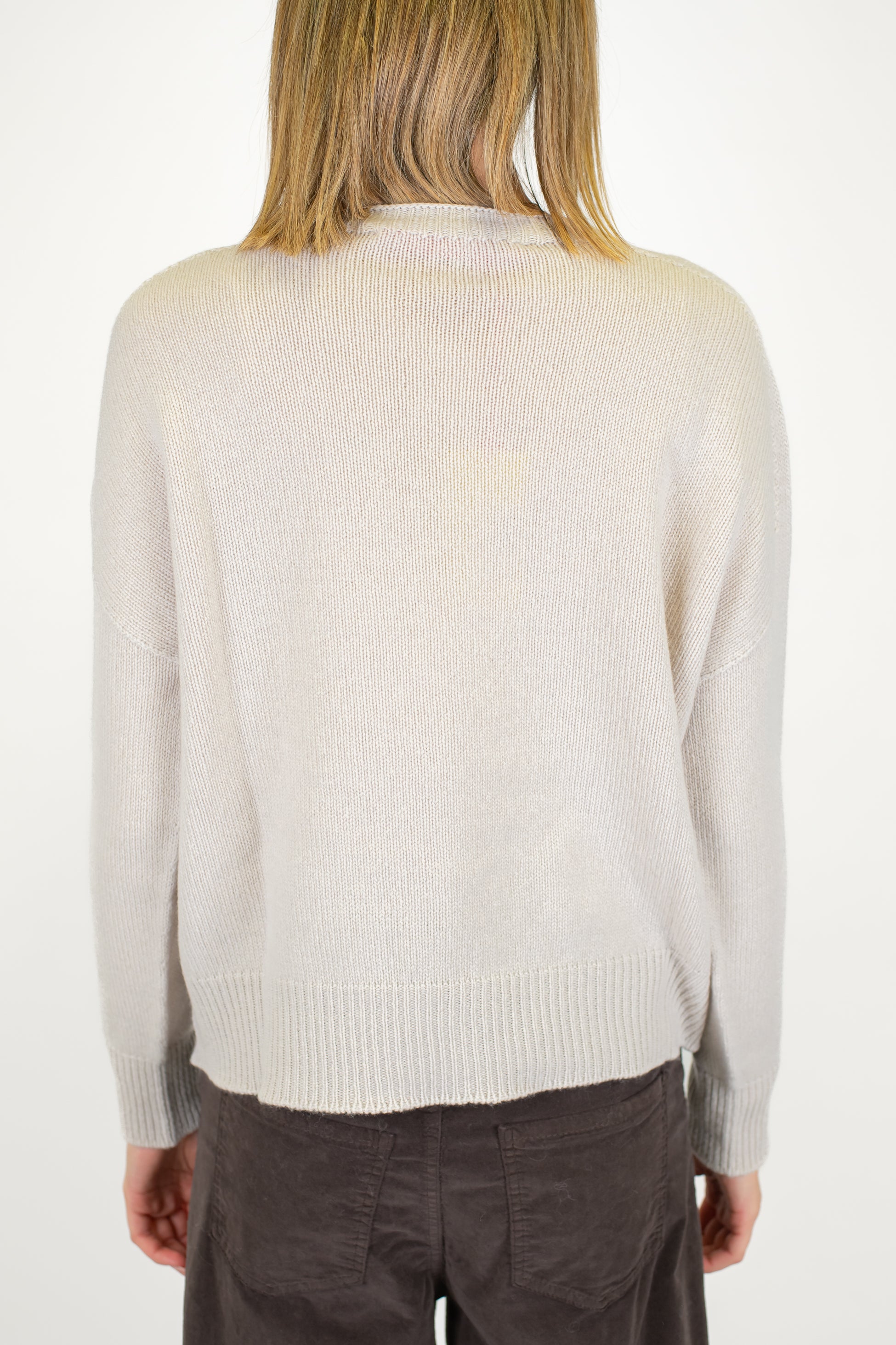 Tensione in - Maglia a scatola a costine in lana e cashmere