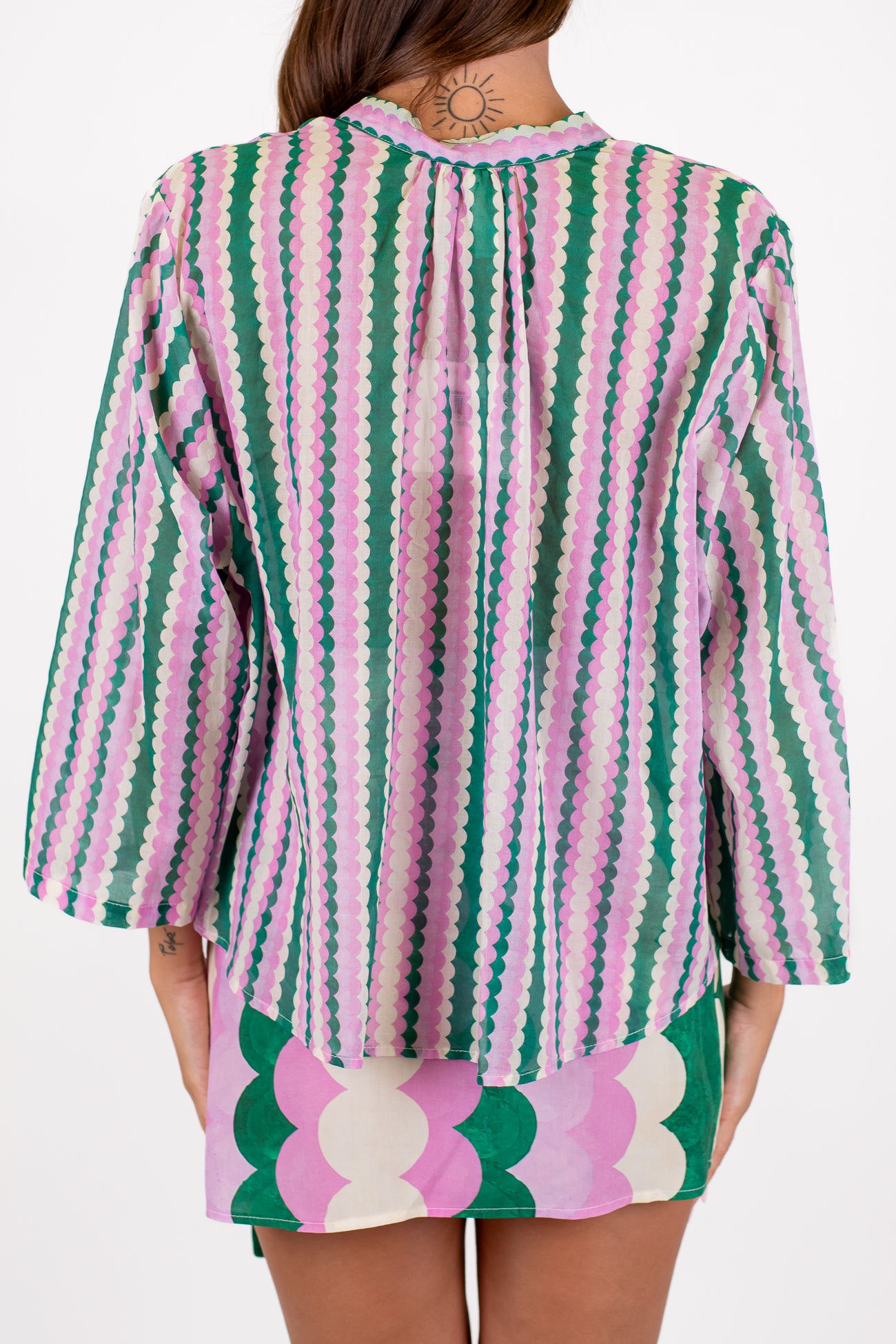 Tensione in - Camicia in mussola di cotone fantasia multicolor
