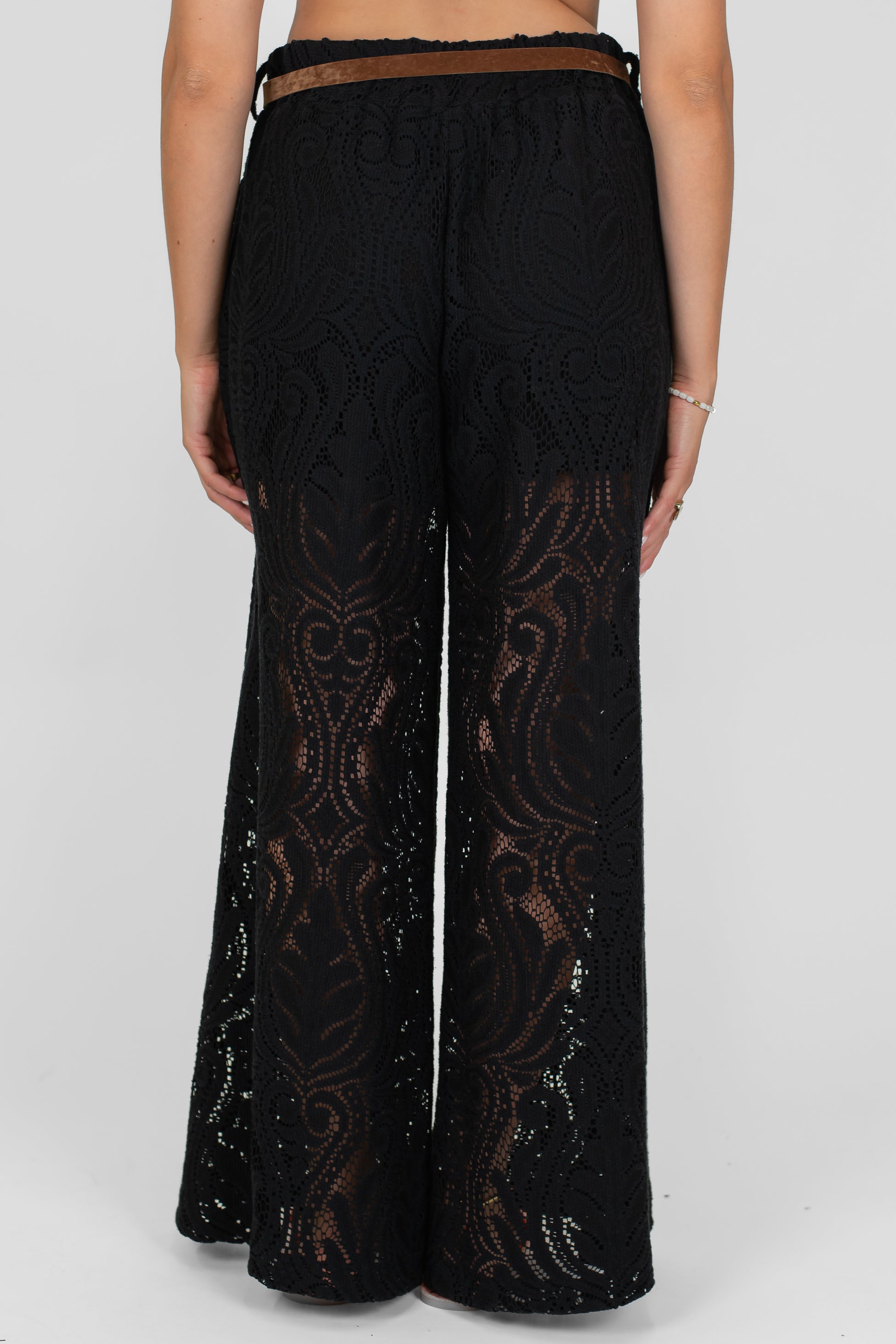 Tensione in - Pantalone palazzo in pizzo