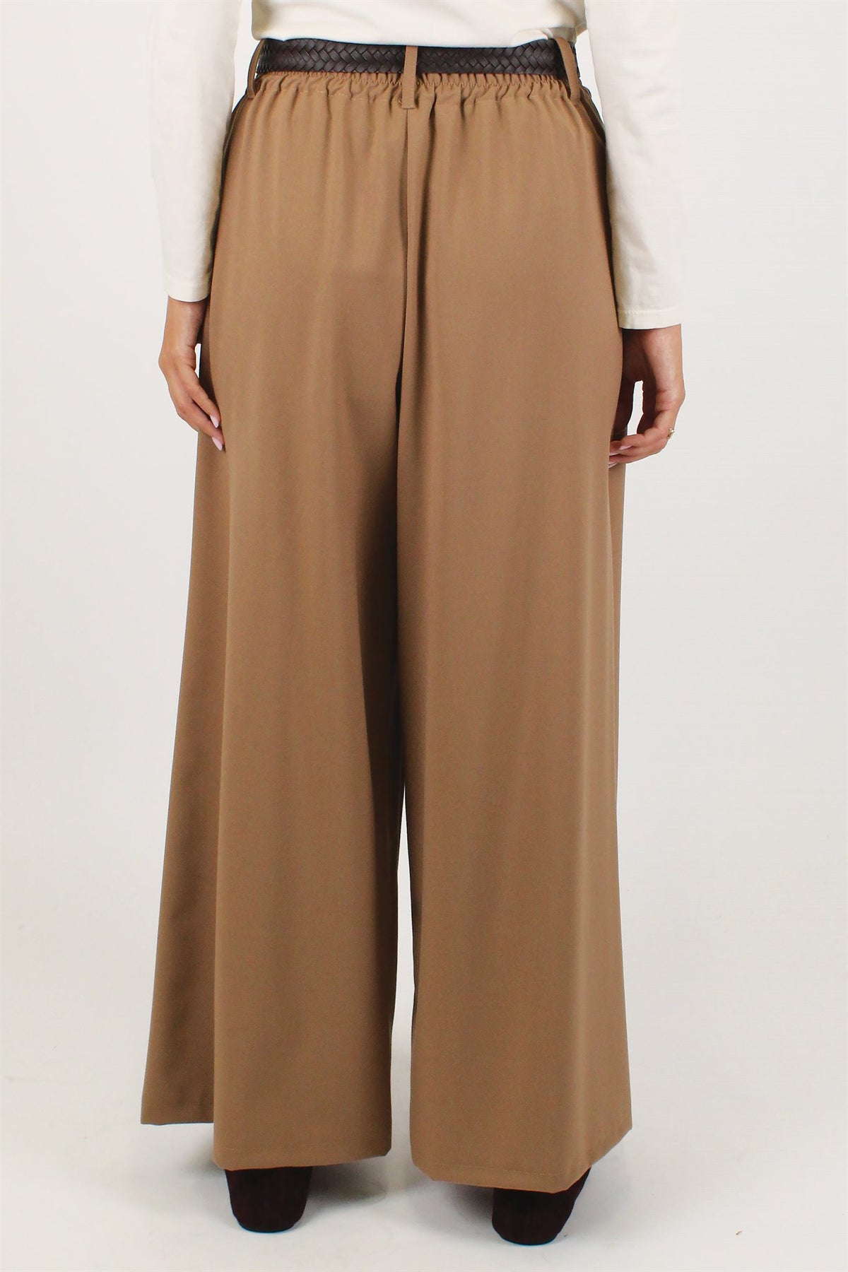 Haveone - Pantalone palazzo con doppia pinces ed elastico sul retro