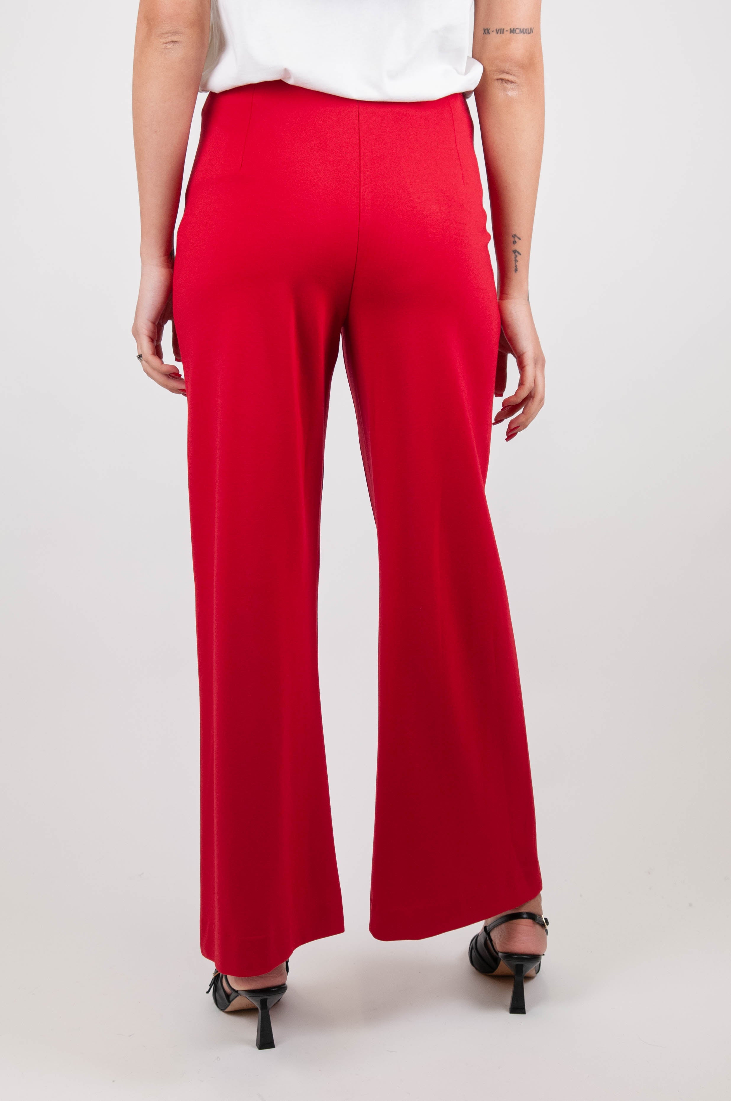 Tension in - Milano stitch palazzo trousers with front pockets