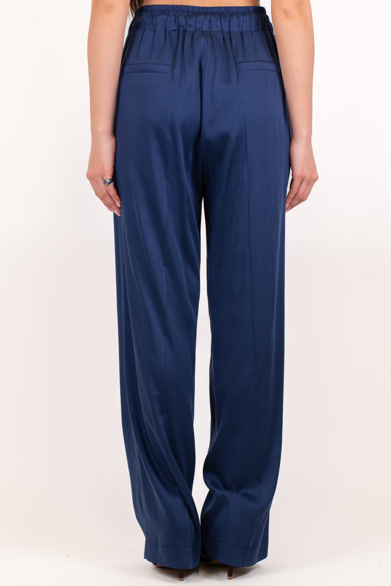Maryley - Pantalone palazzo in lyocell con coulisse