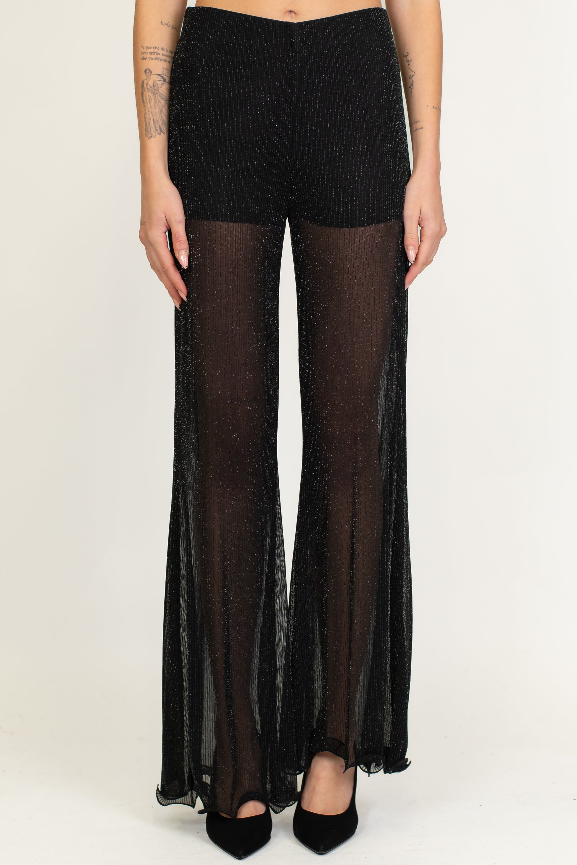 Haveone - Pantalone a zampa con coulotte interna foderata