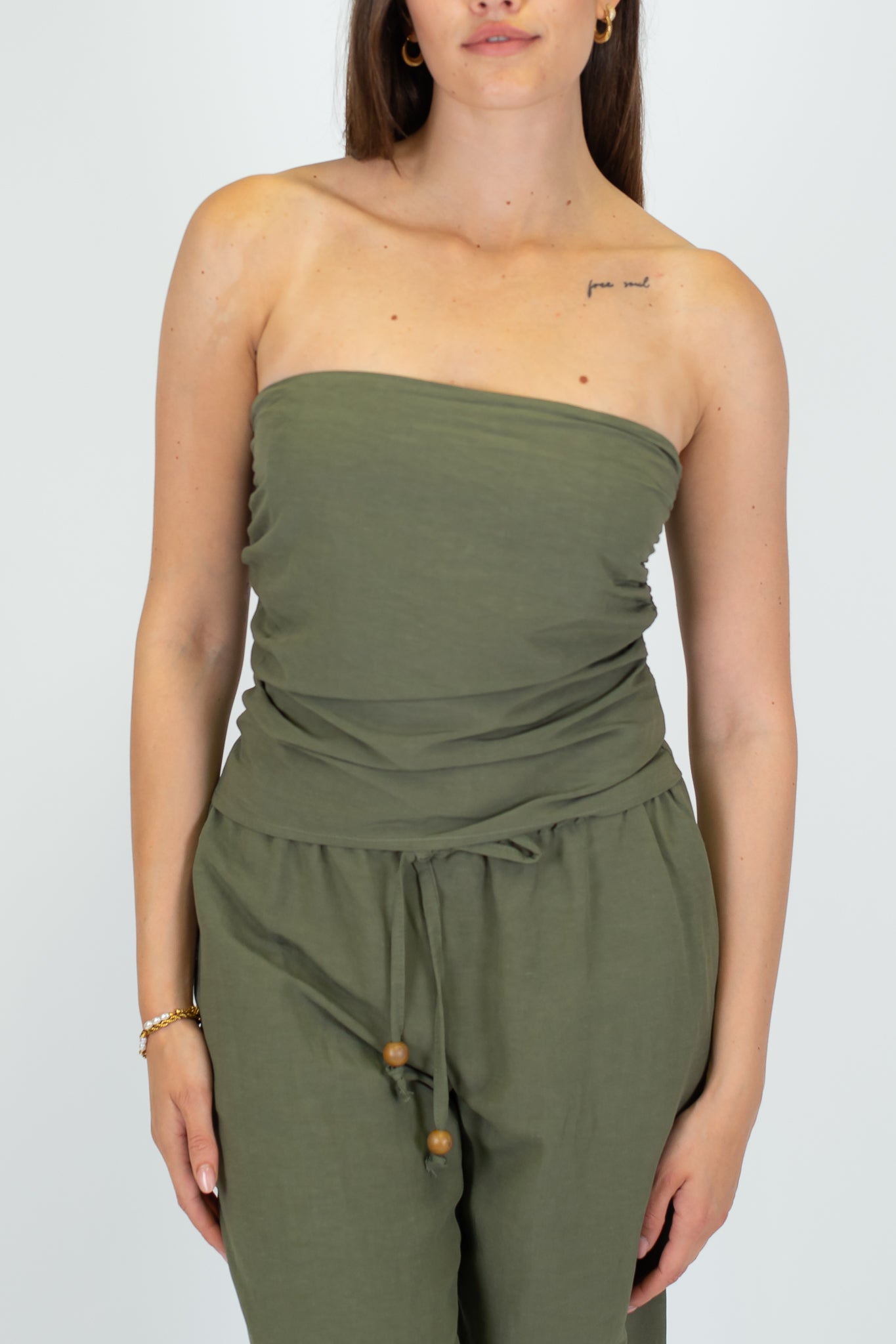 Tensione in - Coordinato pantalone e top a fascia