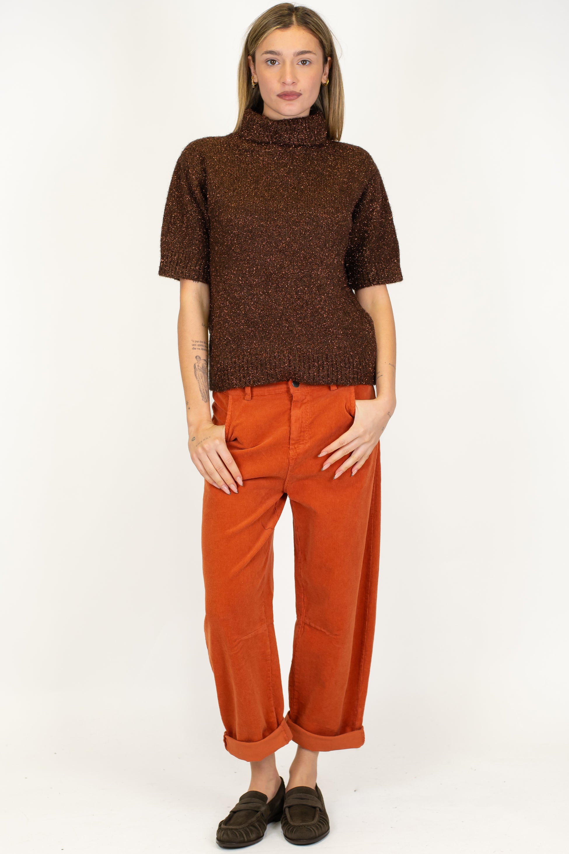 Motel - Pantalone balloon in velluto a coste con elastico sul retro