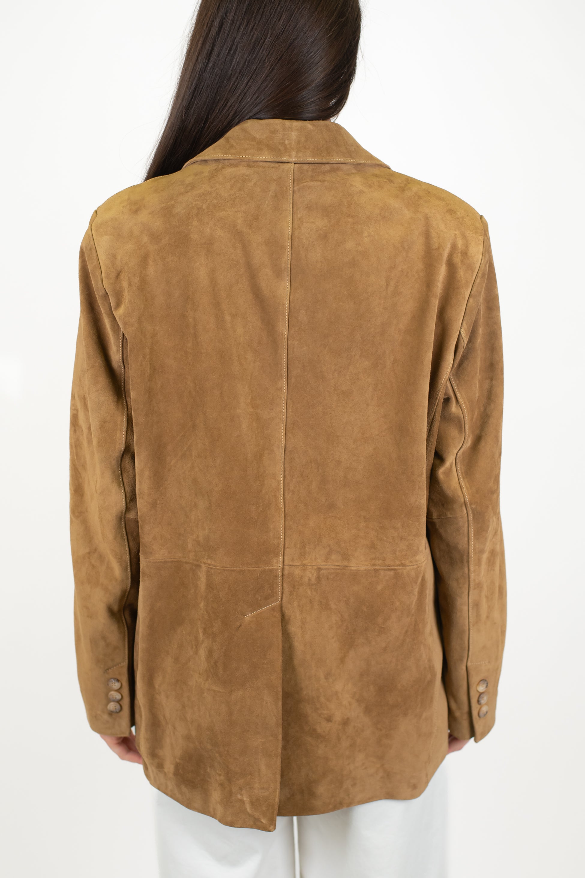 Tensione in - Giacca monopetto in vero camoscio