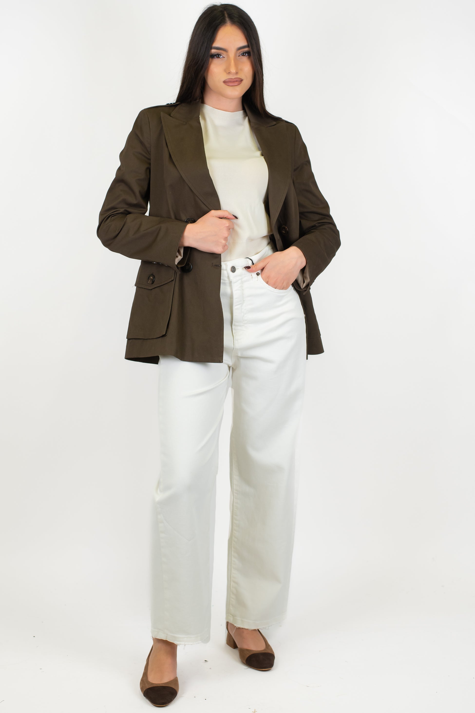 Tensione in - Pantalone regular in denim colorato sfrangiato sul fondo