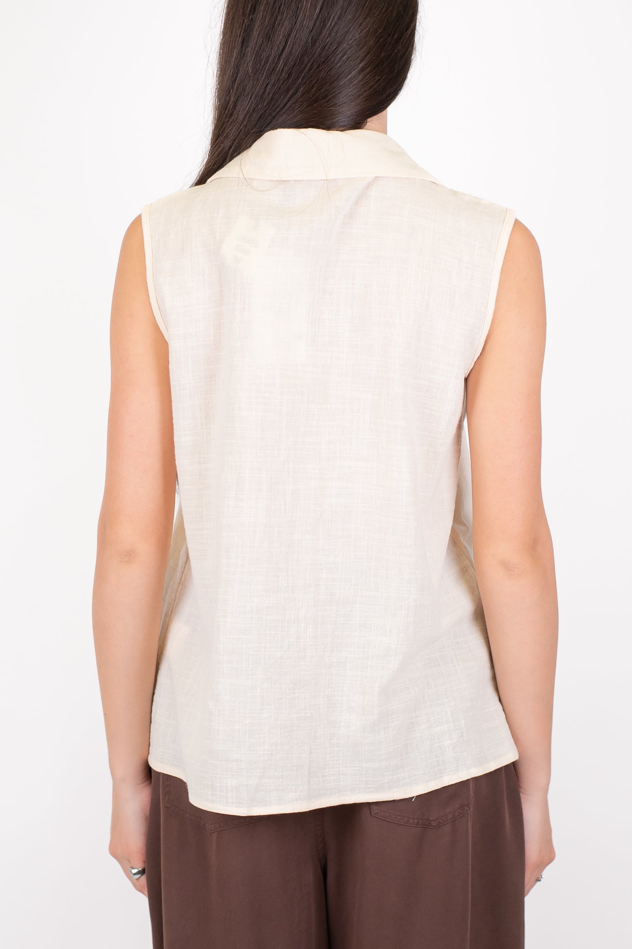 Souvenir - Camicia giromaniche con ricami floreali a contrasto