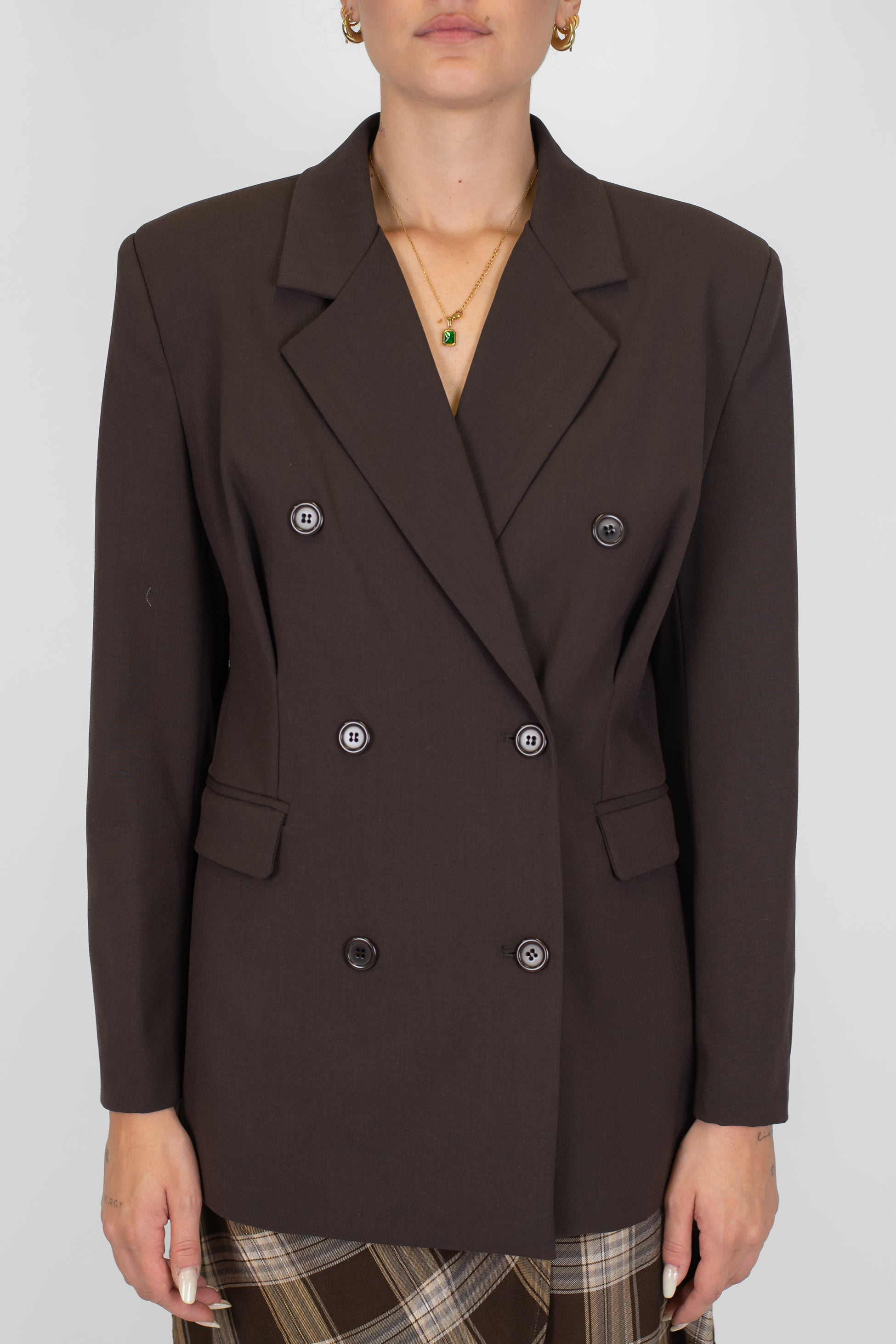 Dixie - Giacca doppiopetto avvitata con arriccio sul retro