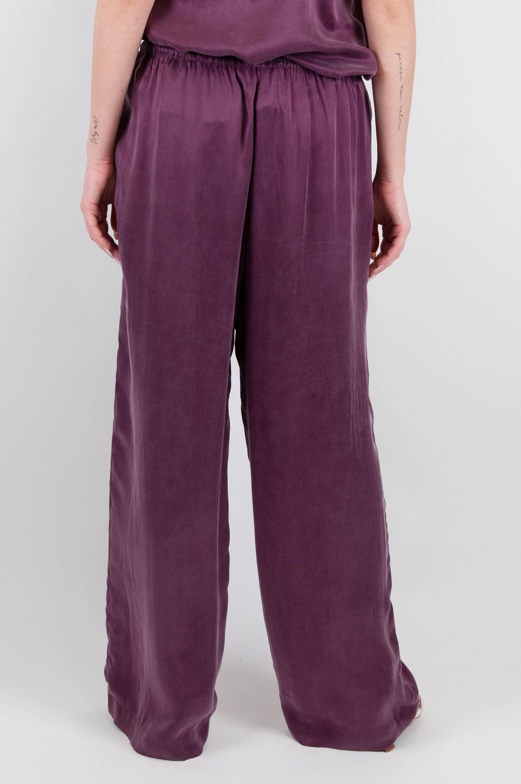 Tension in - Cupro palazzo trousers with drawstring