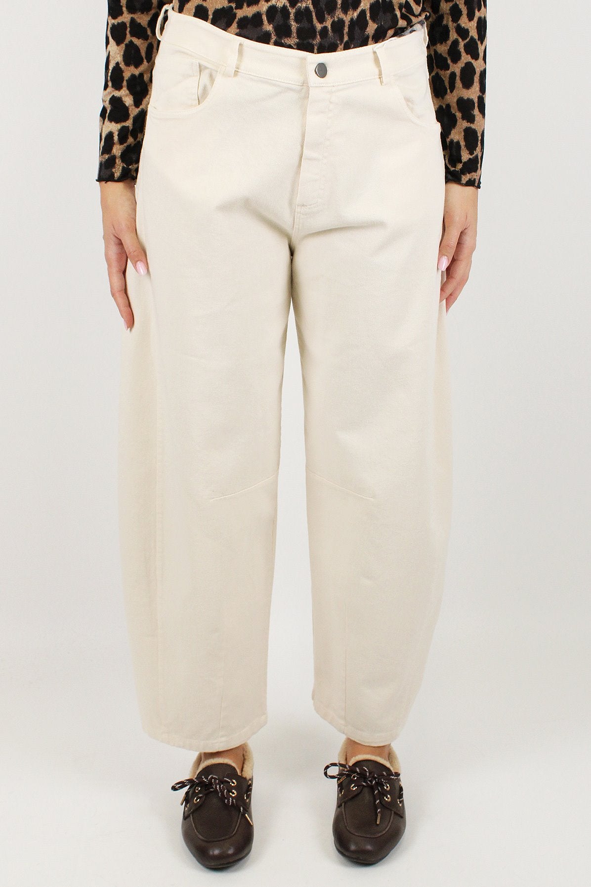 Motel - Pantalone balloon in denim colorato