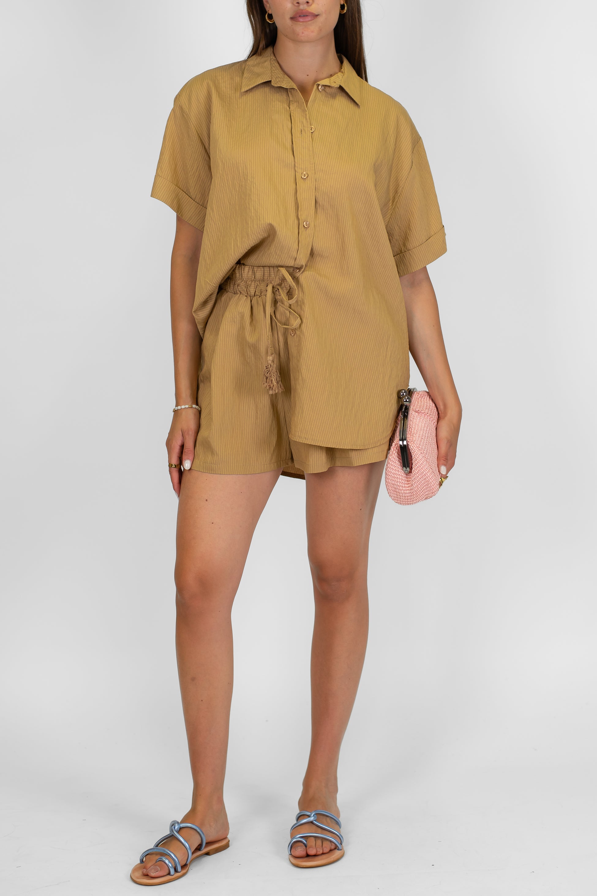 Motel - Shorts a righe con coulisse