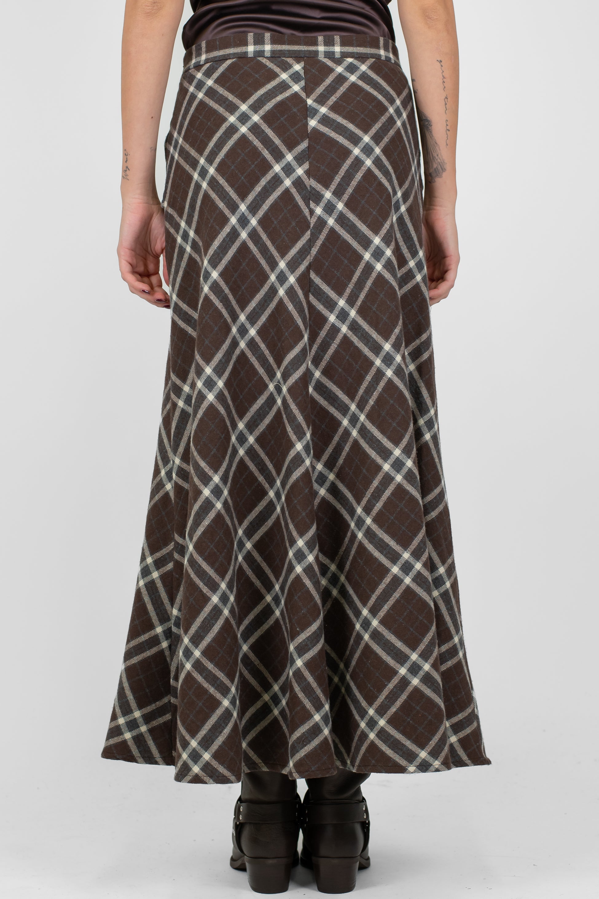 Motel - Gonna fantasia quadri con nodo maniche sul fronte