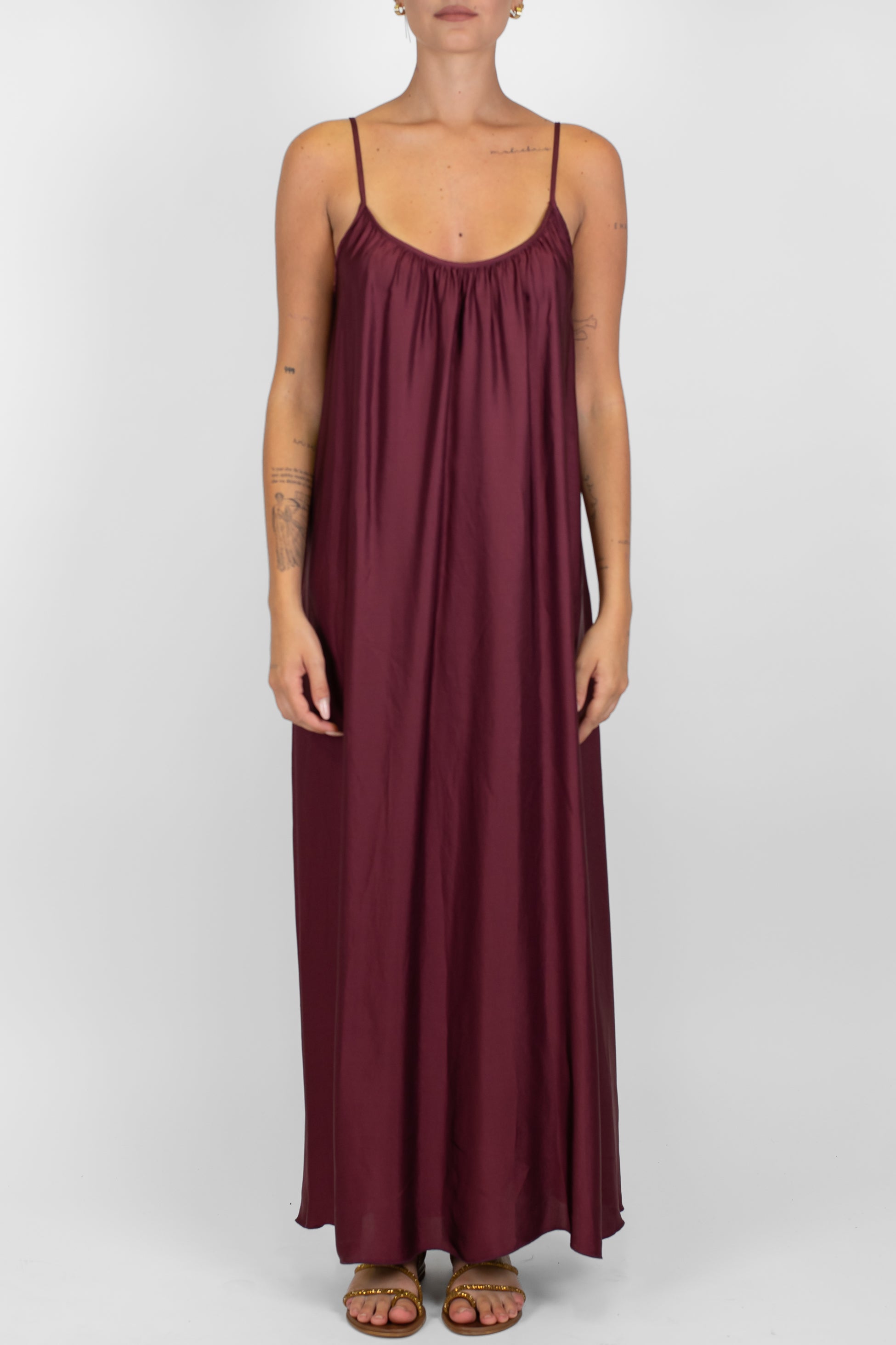 Motel - Abito lungo in viscosa con spalline sottili