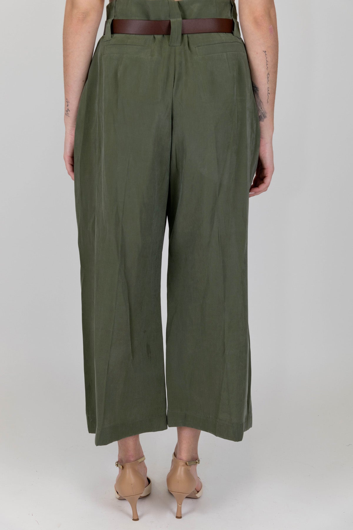 Maryley - Pantalone regular a vita alta in modal