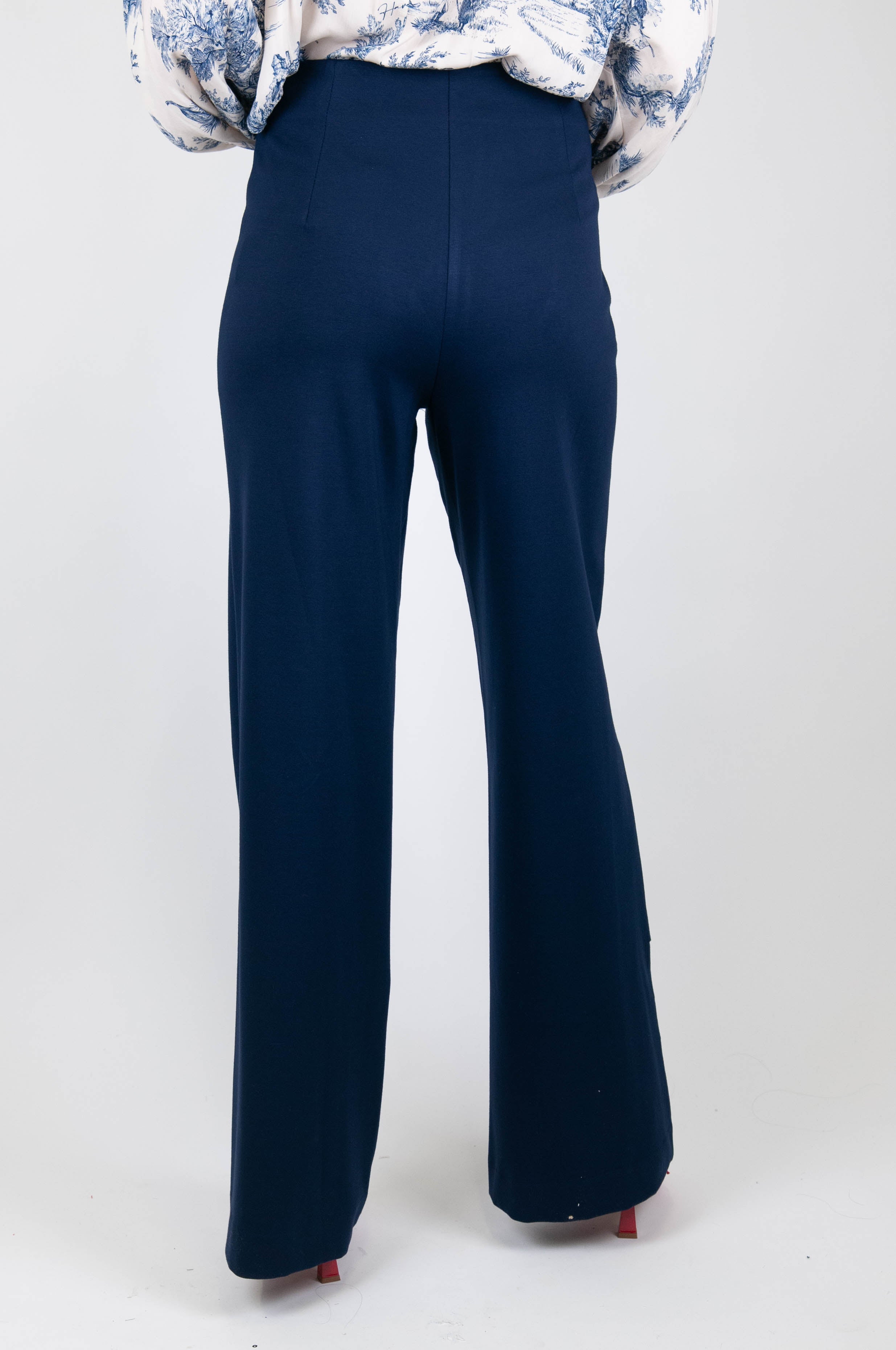 Tension in - Milano stitch palazzo trousers with front pockets