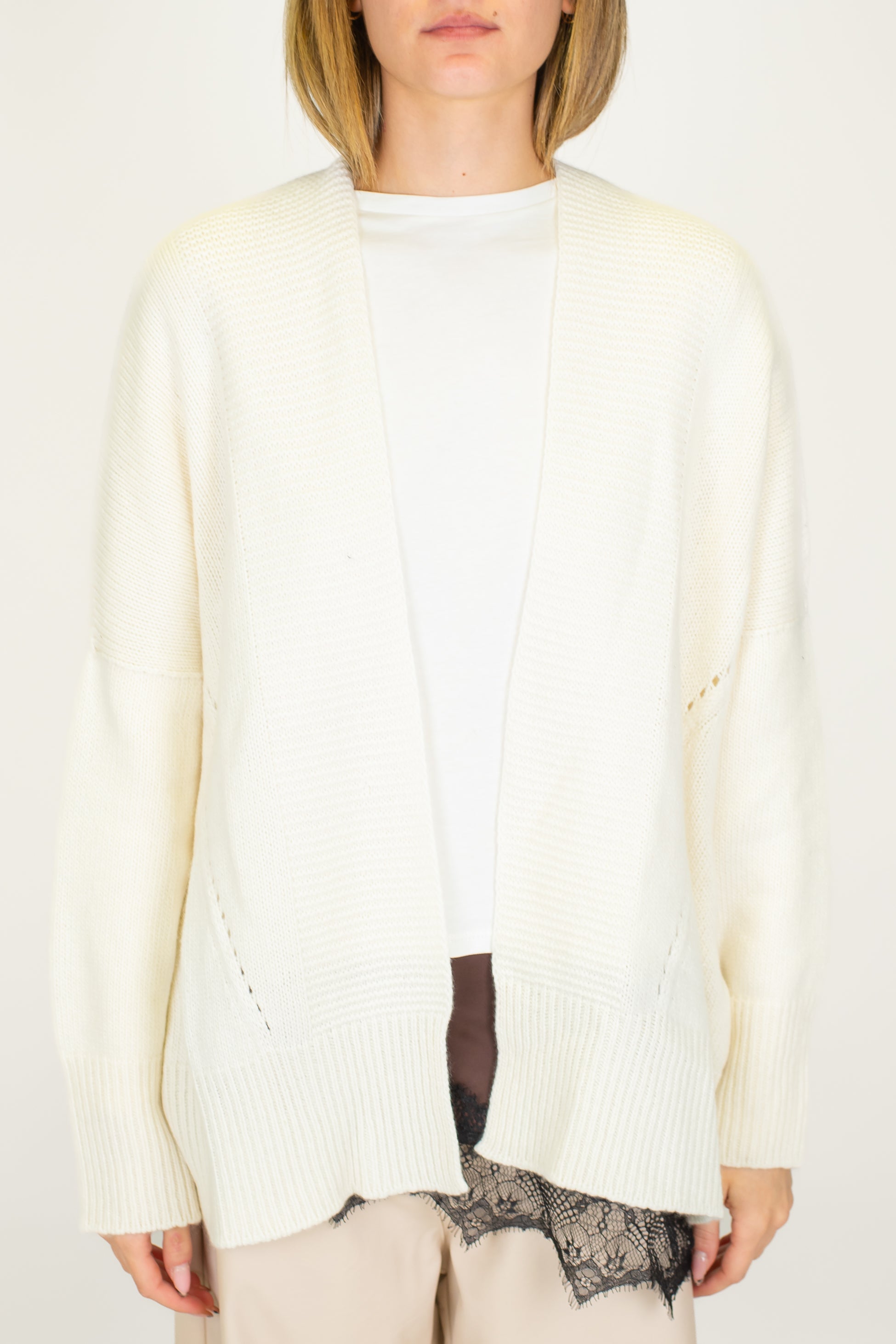Motel - Cardigan over aperto in misto lana e cashmere