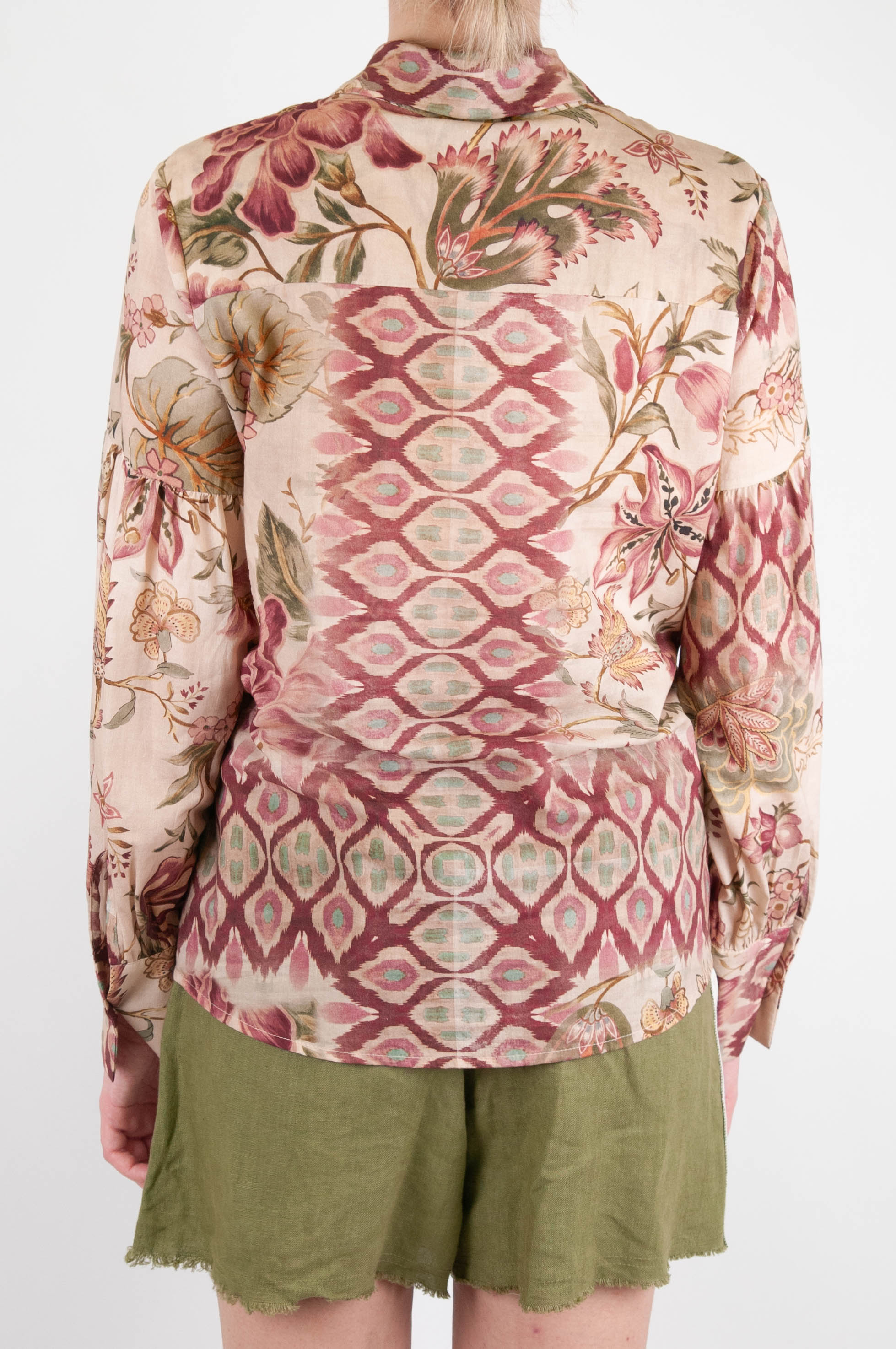 Tension in - Abstract floral patterned shirt in cotton muslin