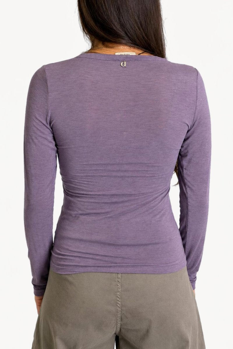 Dixie - Maglia serafino basic in misto cashmere