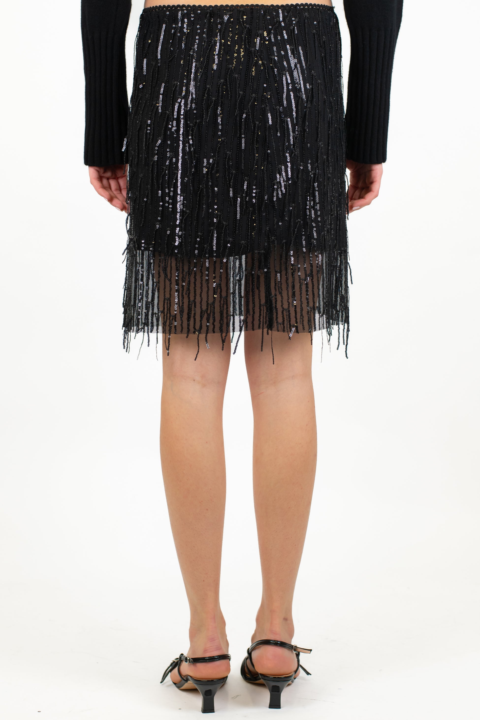 Tensione in - Minigonna con frange paillettes