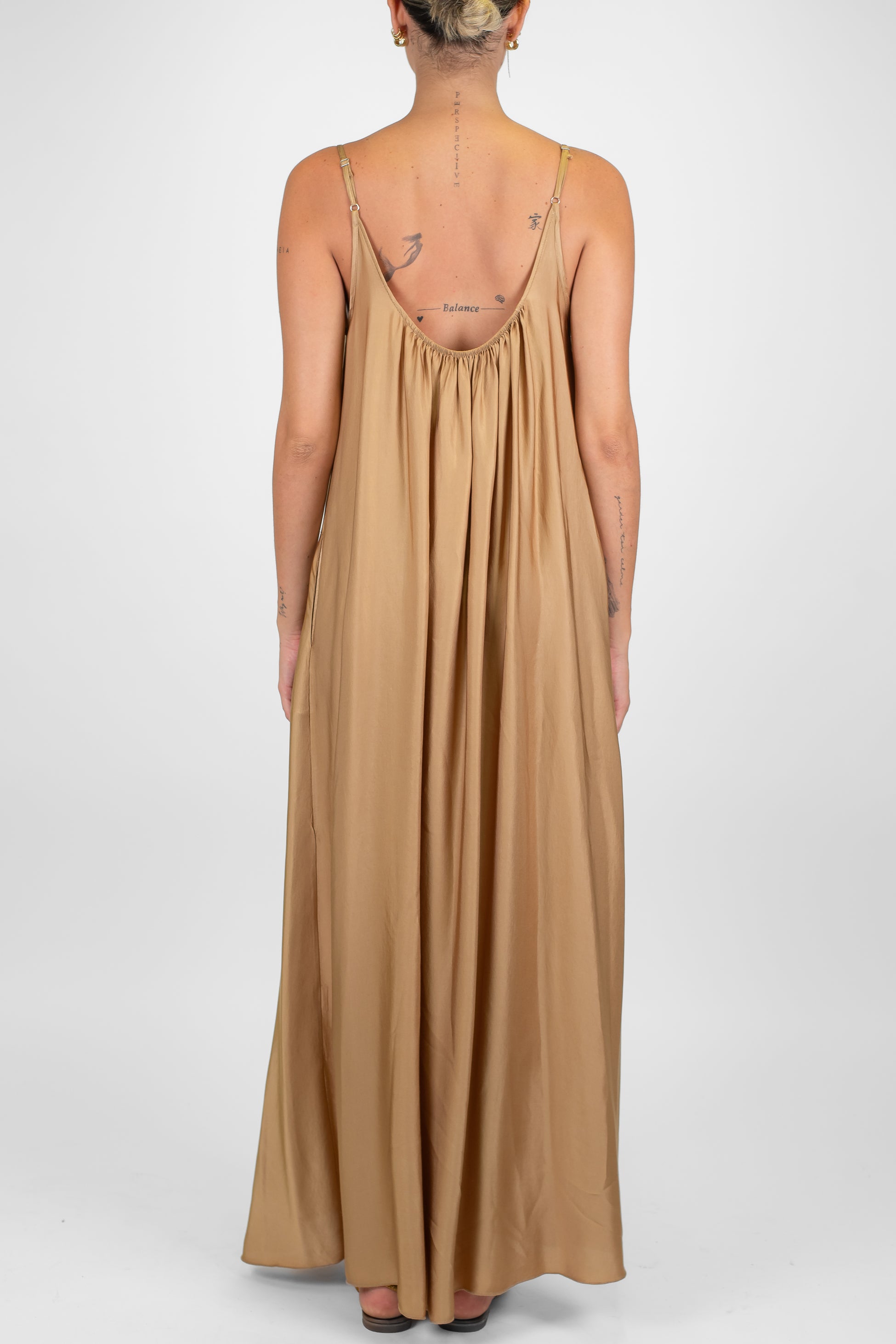 Motel - Abito lungo in viscosa con spalline sottili