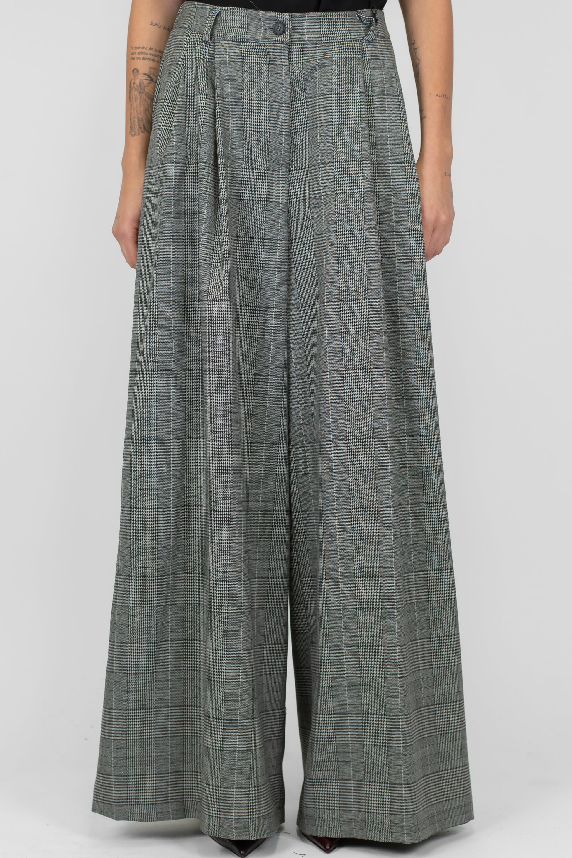 Tensione in - Pantalone palazzo fantasia principe di galles