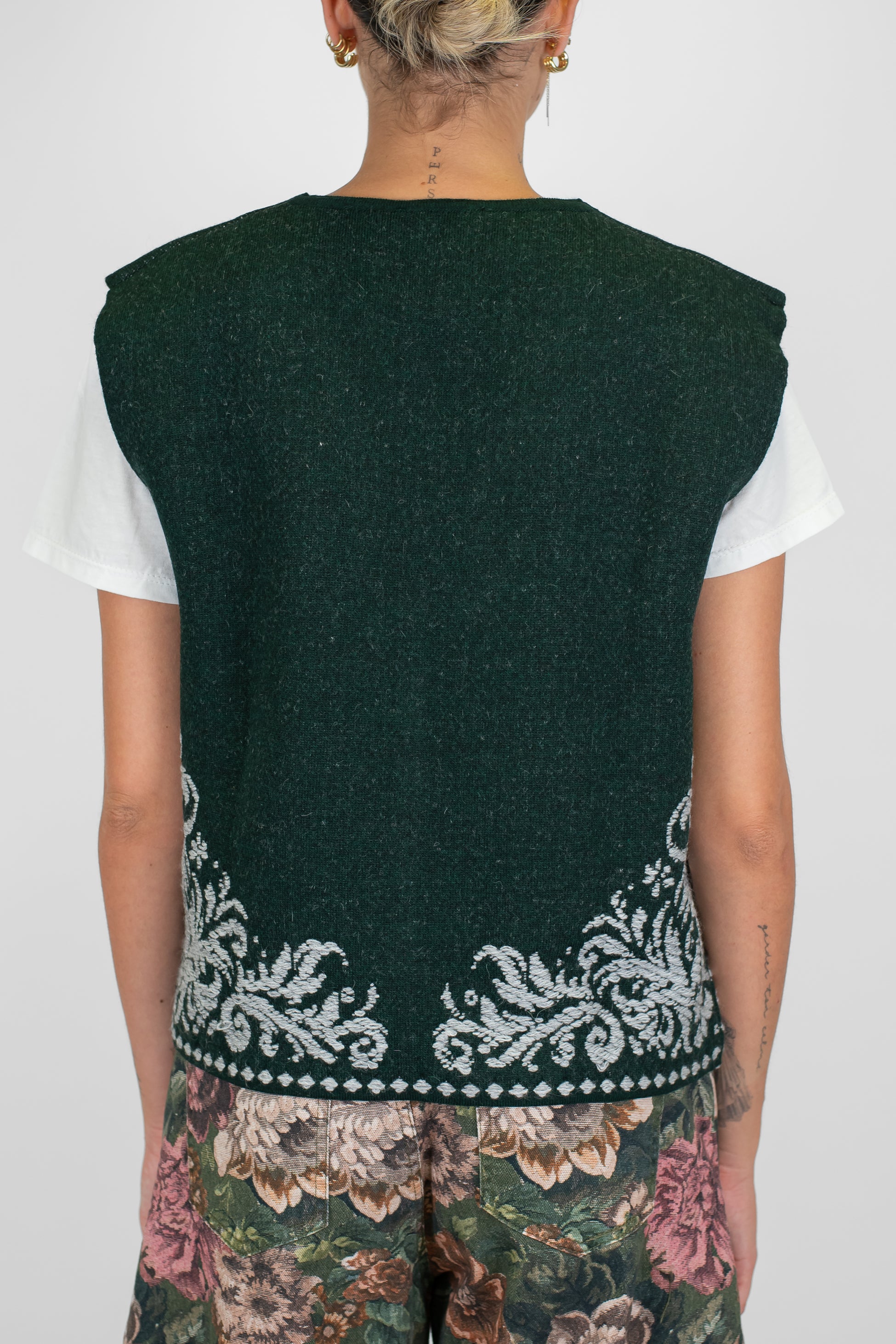 Motel - Gilet aperto fantasia astratta in misto lana