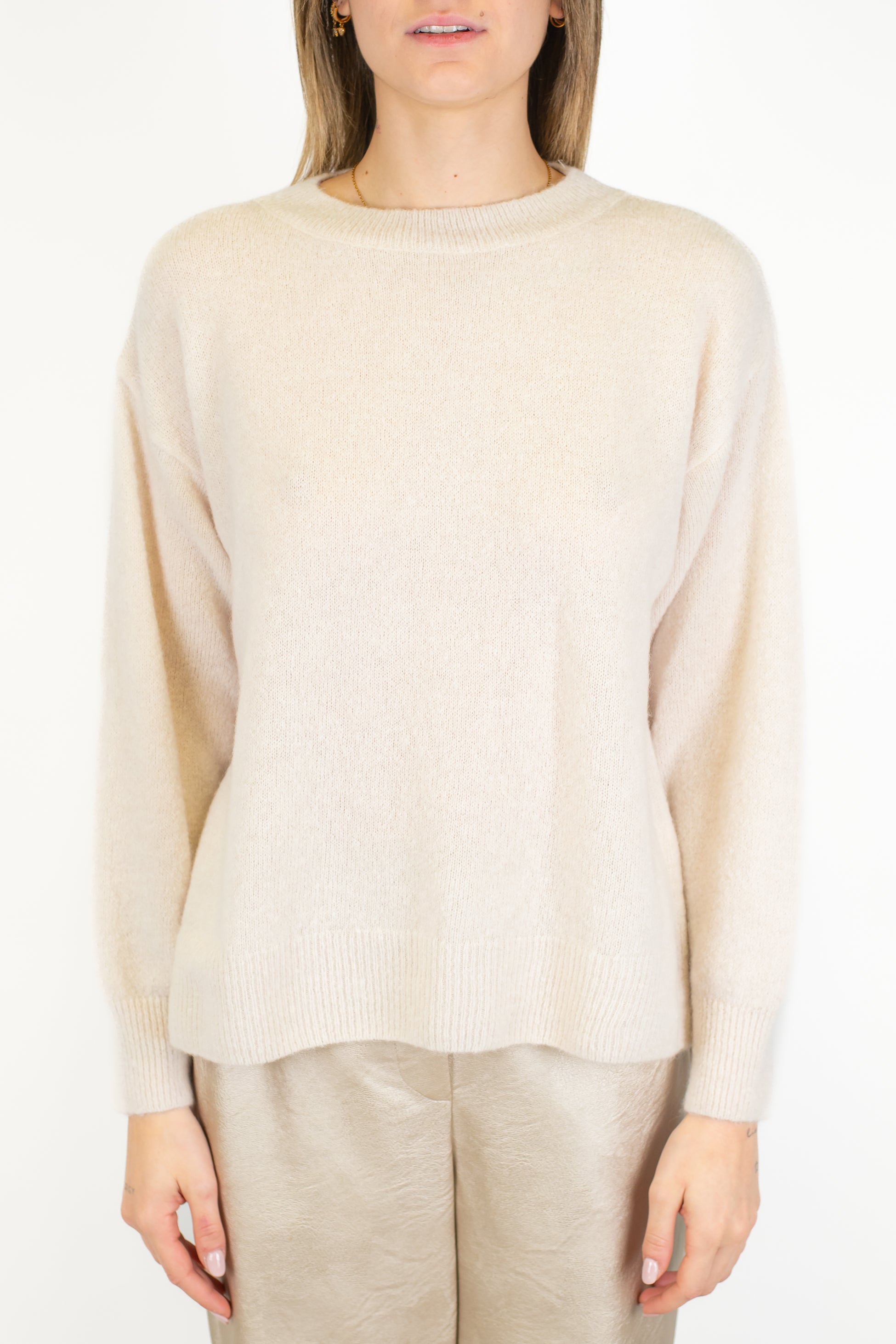 Dixie - Maglia in baby alpaca con scollo a V profondo sul retro