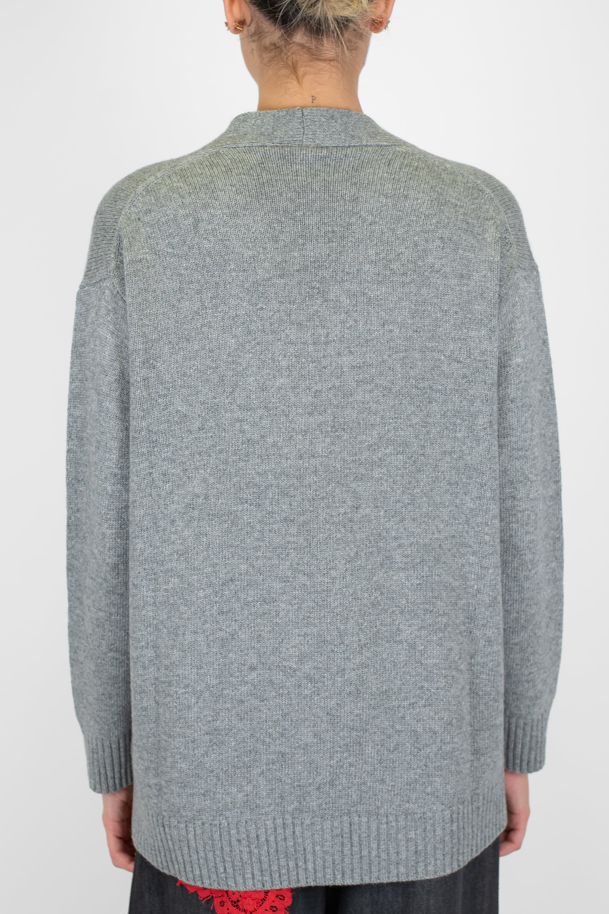 Tensione in - Cardigan quattro bottoni in misto lana e cashmere