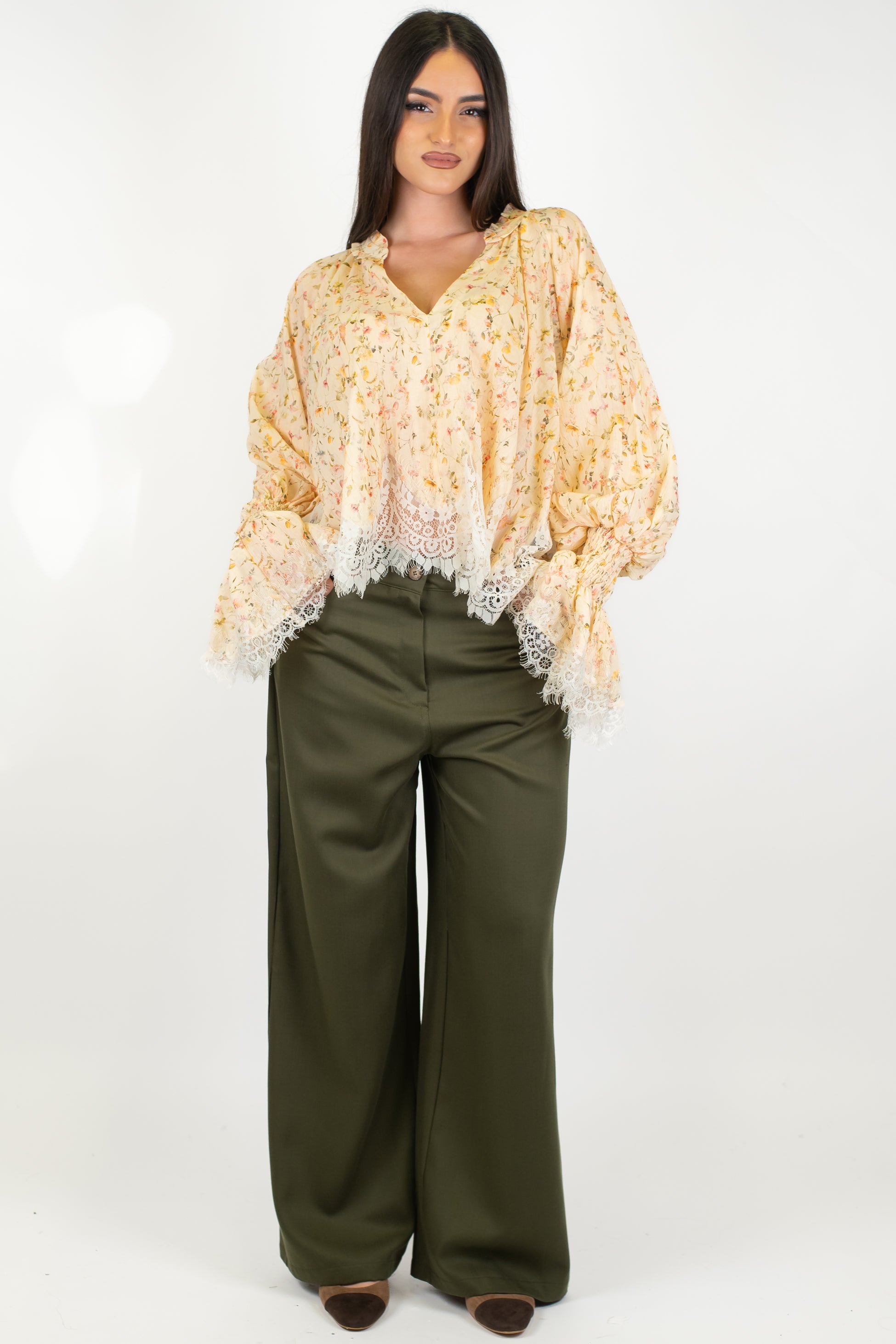 Tensione in - Pantalone palazzo effetto denim