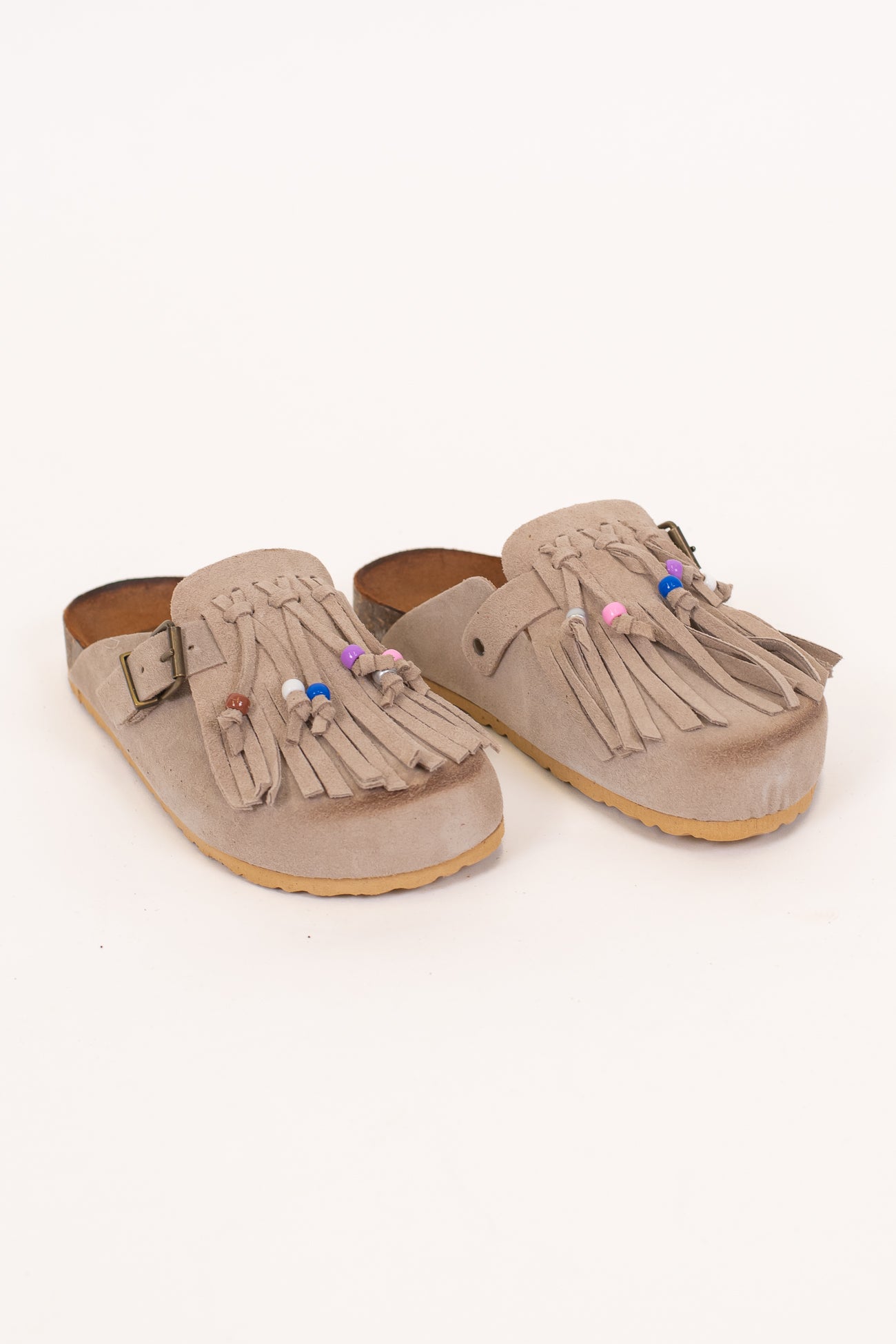 Ovyé - Mules in suede con frange e perline